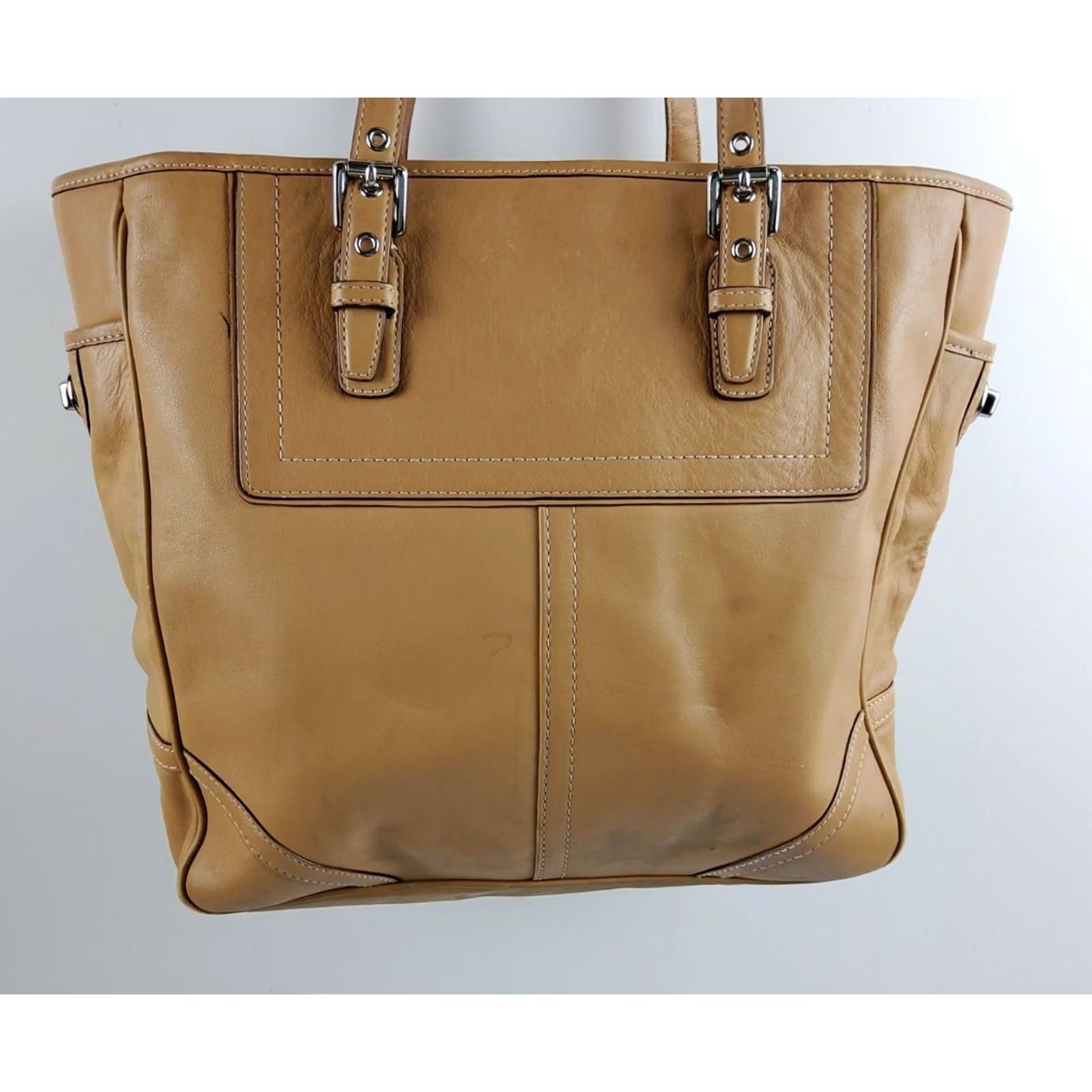Coach Coach West Gallery Large Shoulder Bag Tan Leather Tote Purse Womens Bag Size ONE SIZE - 4 Thumbnail