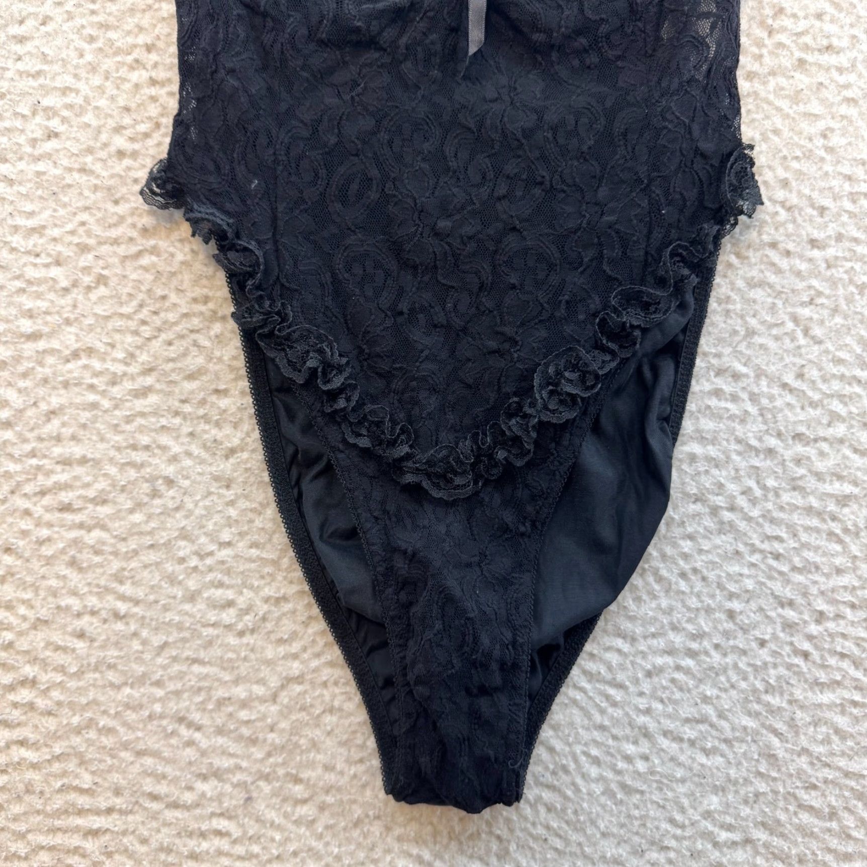 Vintage VINTAGE 90s Y2K Black Lace Bodysuit Slim S Small XS Goth Fairy Victorian Edwardian Slip Look Womens Boys Girls? Size S / US 4 / IT 40 - 5 Thumbnail