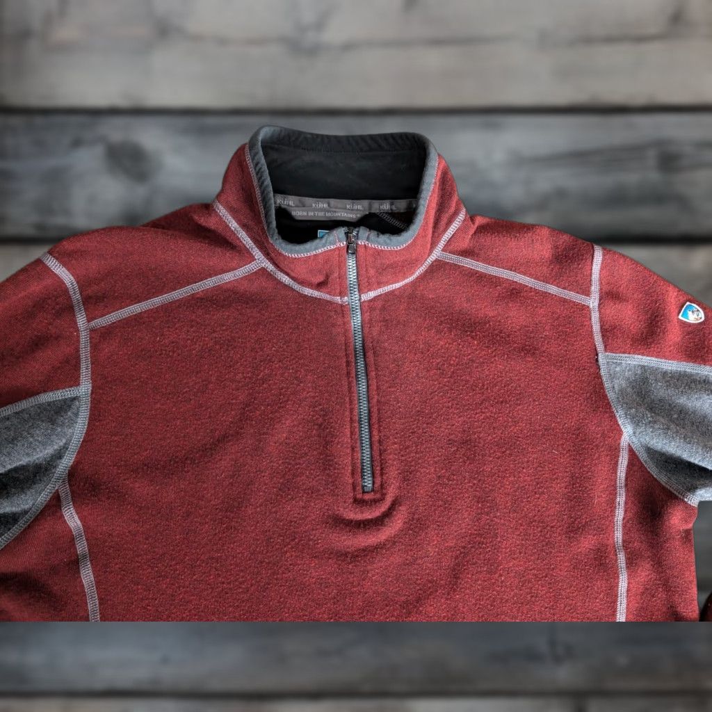 Vintage Kuhl Sweater Mens L Dark Red Quarter 1/4 Zip Kashmira Fleece Pullover Outdoor Hiking VG Size US L / EU 52-54 / 3 - 1 Thumbnail
