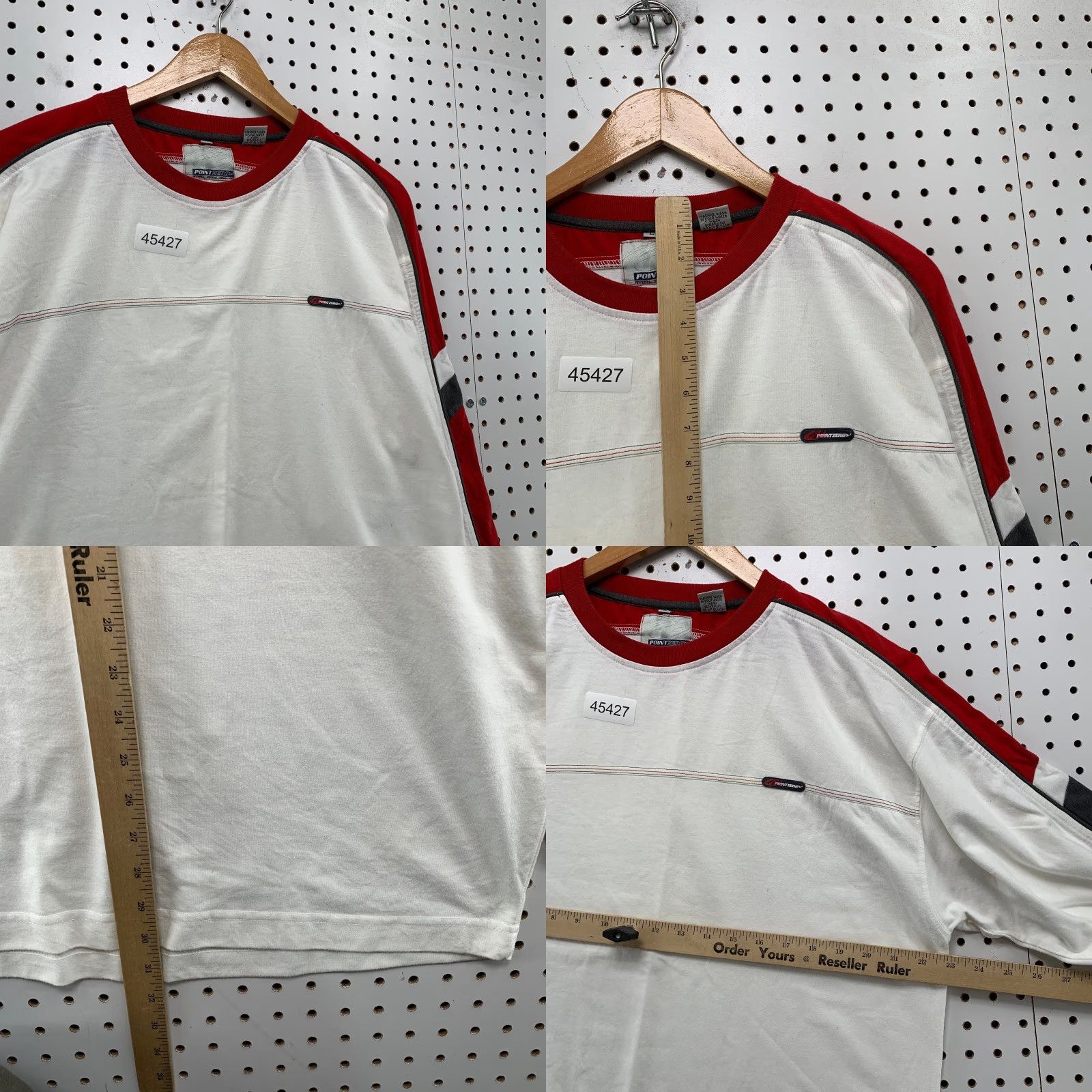 Point Zero VINTAGE Point Zero Shirt Mens L White Stripe Long Sleeve Punk Skate Shirt Size US L / EU 52-54 / 3 - 8 Thumbnail