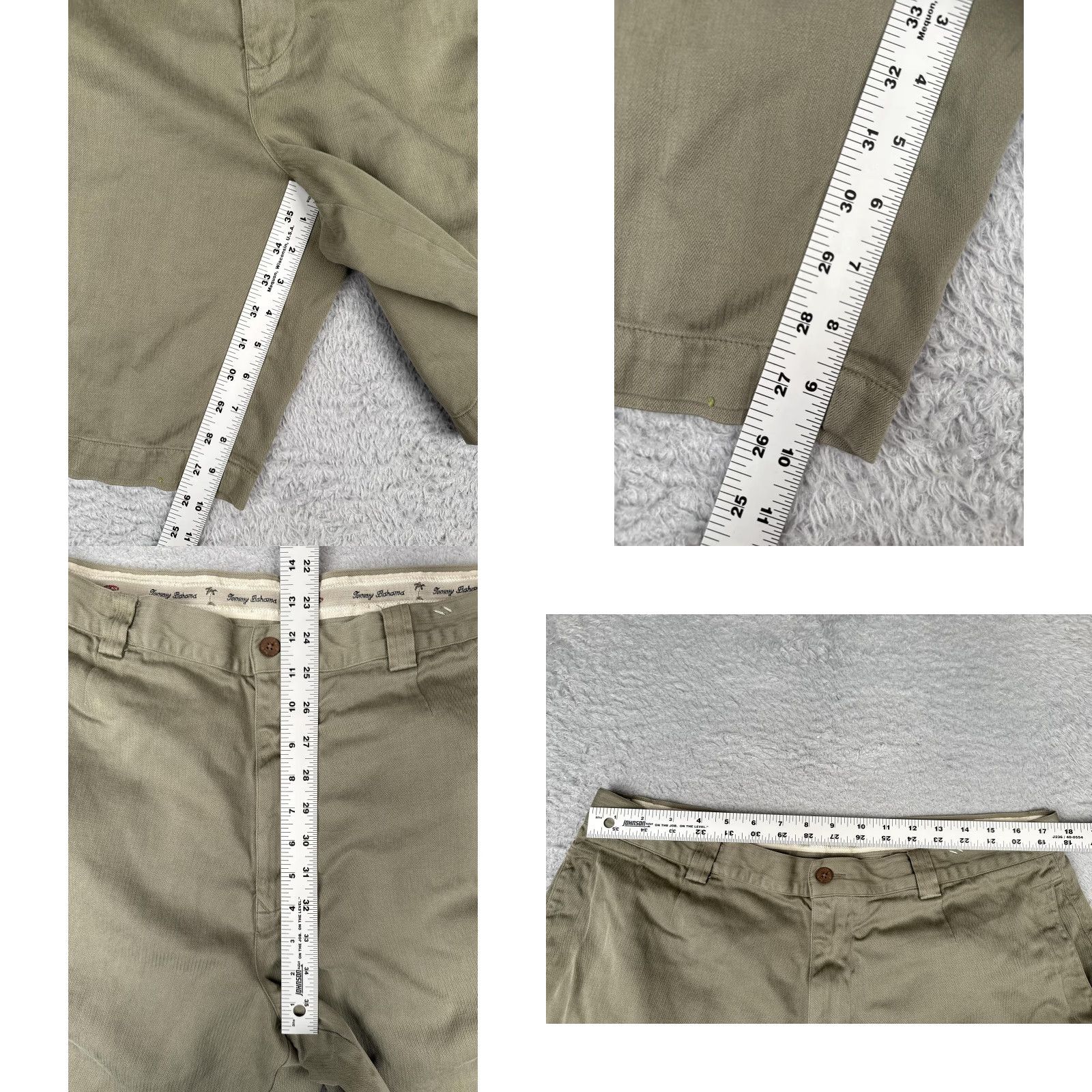 Tommy Bahama Tommy Bahama Shorts Mens 38 Olive Green Silk Cotton Cargo Pockets Chino Zip Fly Size US 38 / EU 54 - 8 Thumbnail