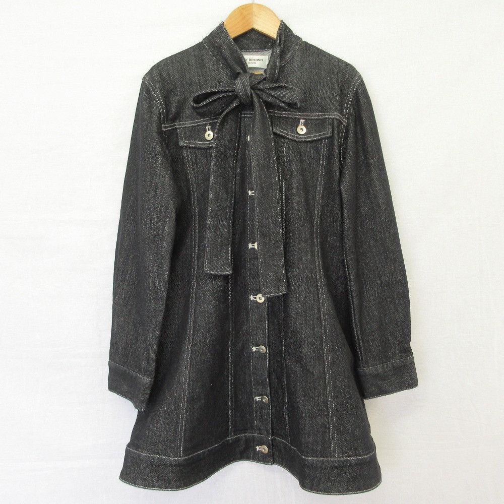 Other Other Lily Brown Denim Mini Dress Textile Dresses LWFO261007 DUTY FREE for USA Size ONE SIZE - 1 Thumbnail