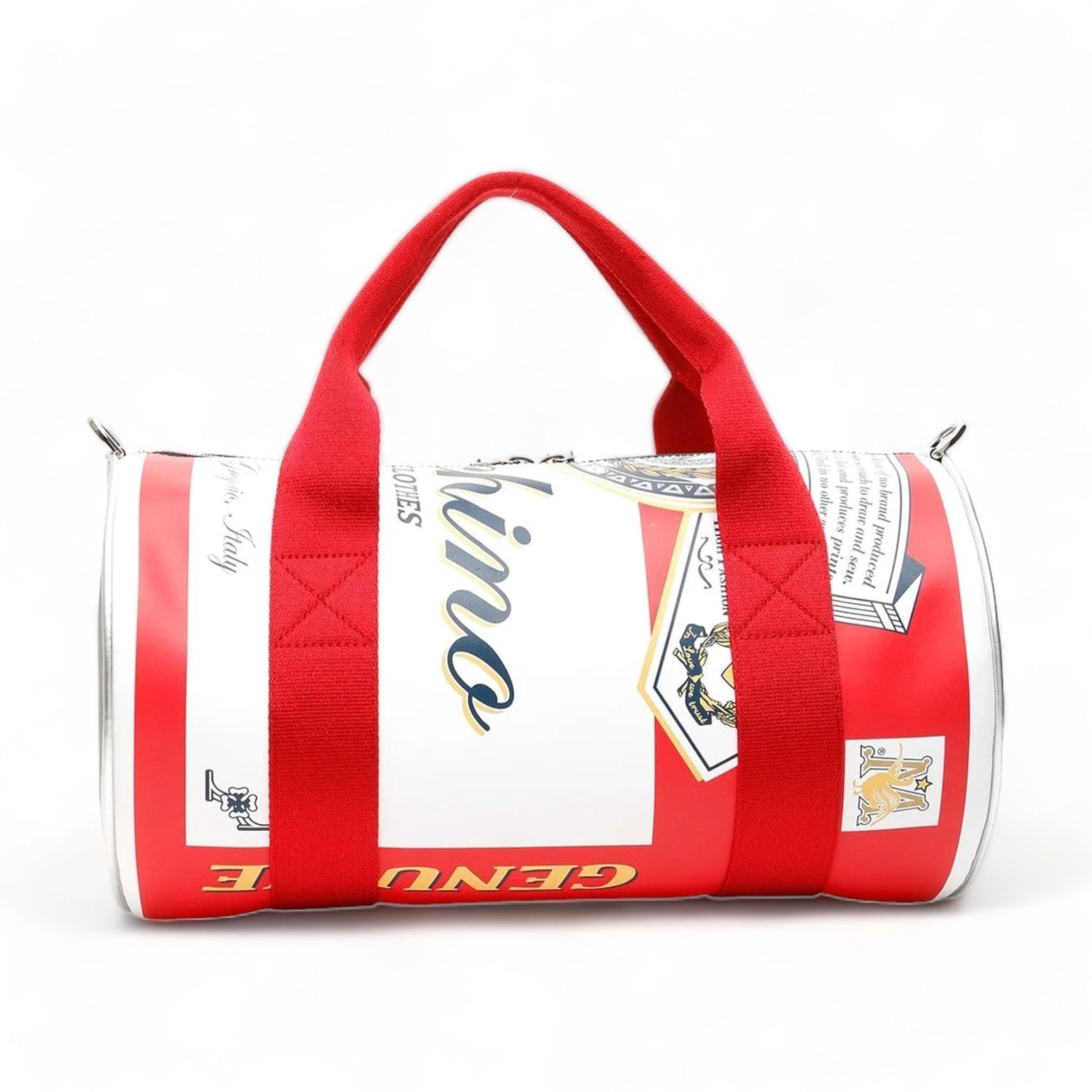 Moschino Budweiser Beer Can Leather Duffel Bag $1200 Size ONE SIZE - 3 Thumbnail
