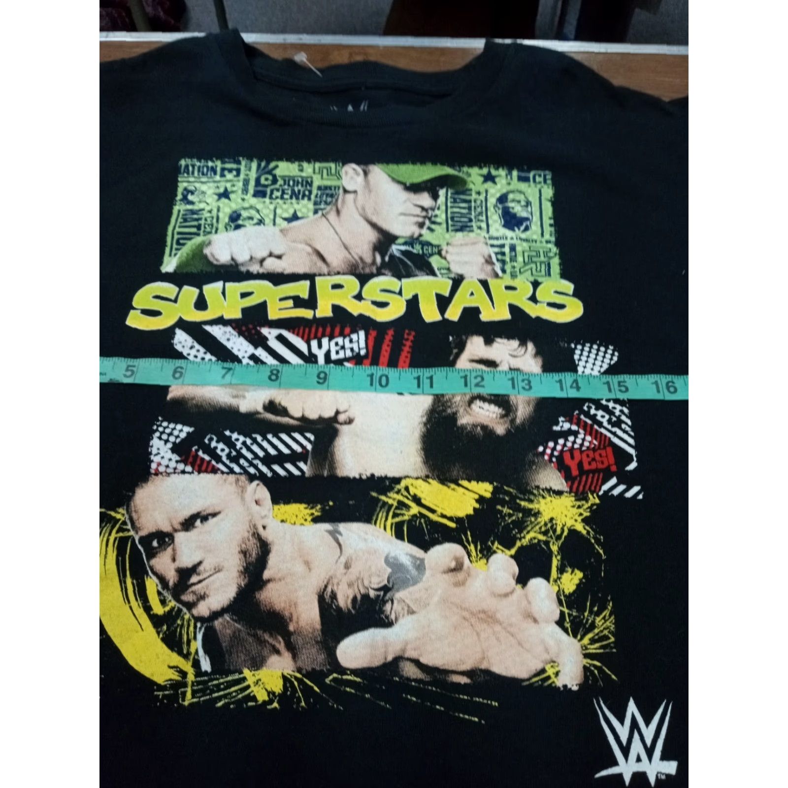 Vintage WWE Women's XL T-Shirt Black John Cena WWE Superstars Graphic Print Crew Neck Short Sleeve Striped Sleeves Cotton Regular Fit Size XL / US 12-14 / IT 48-50 - 2 Thumbnail