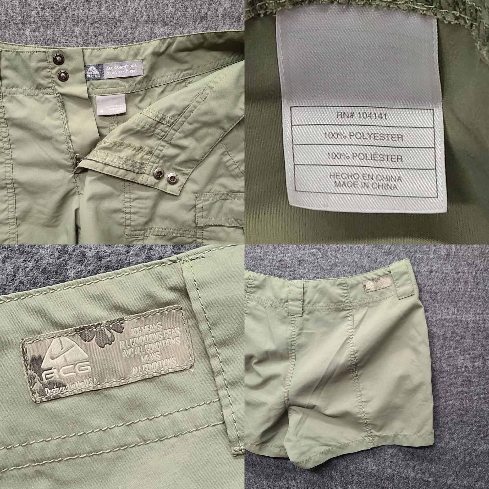 Nike ACG Nike ACG Shorts Women Cargo Outdoors Hiking Casual Comfort Green 4 Solid Lightweight Breathable Pockets Size 27" / US 4 / IT 40 - 8 Thumbnail