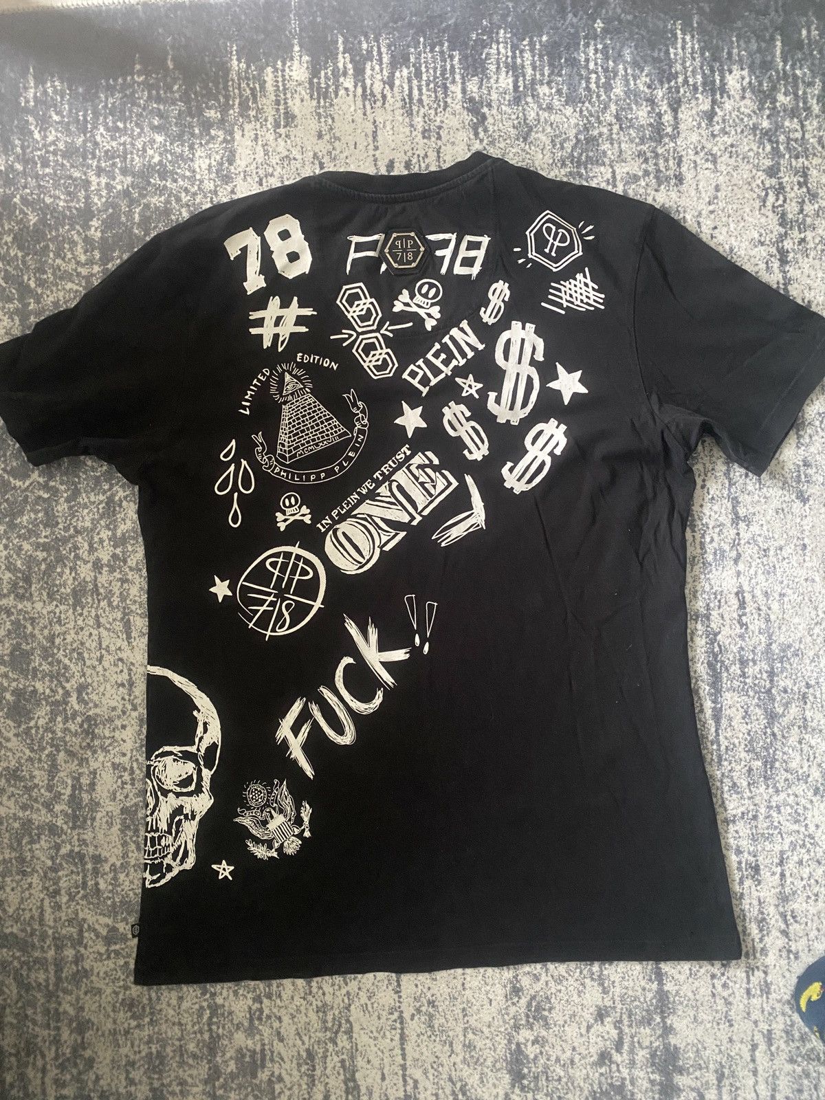 Other Philipp plein luxury big logo fullprint cash skull drip tee Size US L / EU 52-54 / 3 - 5 Thumbnail