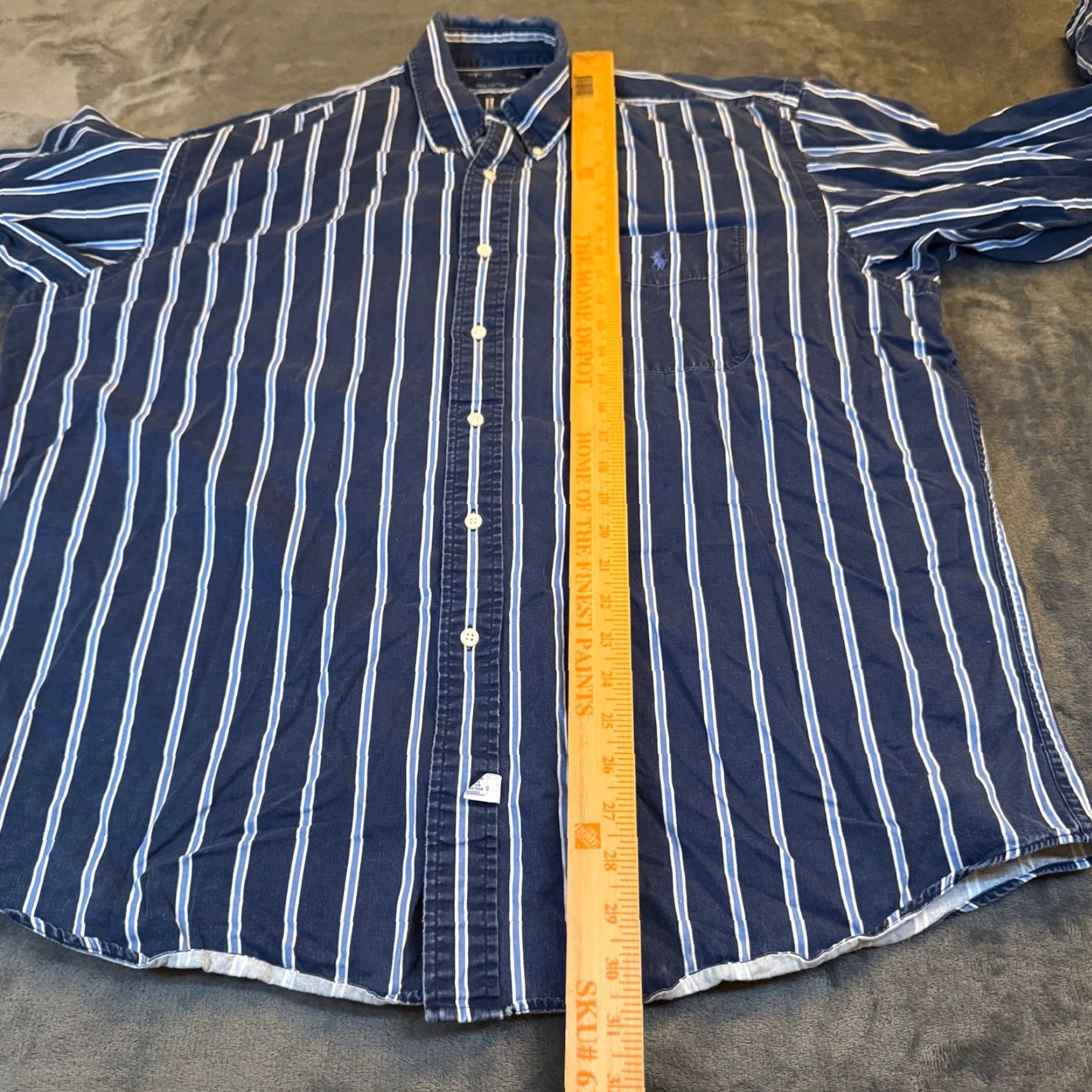 Ralph Lauren VINTAGE? No. Ralph Lauren Striped Button Down Shirt Blue White Long Sleeve Mens XL Regular Size US XL / EU 56 / 4 - 7 Thumbnail