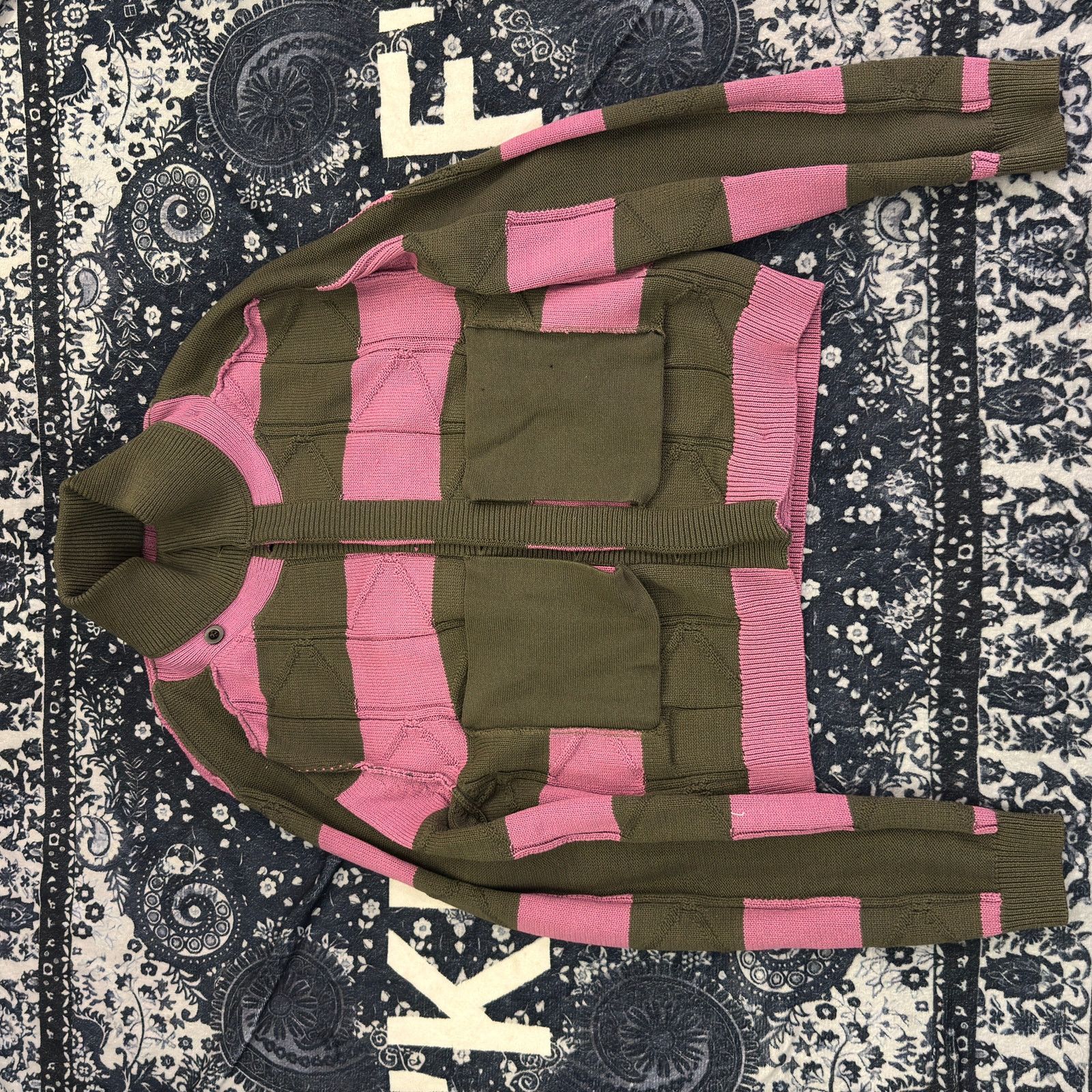 Kiko Kostadinov Kiko Kostadinov Pink & Khaki Merli Cardigan Size US L / EU 52-54 / 3 - 5 Thumbnail