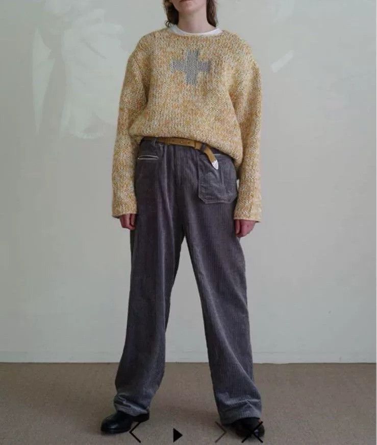 SUNSEA Sunsea Gray Cotton-Linen Corduroy Wide-Leg Pants Size 25" / US 0 / IT 36 - 1 Thumbnail