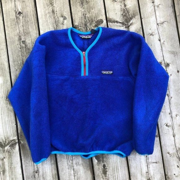 Vintage 90s Patagonia Fleece Jacket Medium Blue