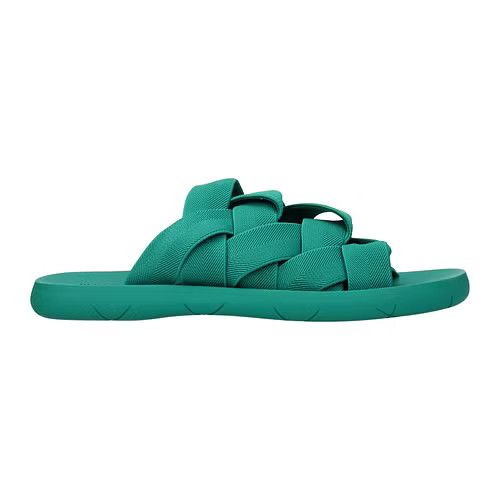 image of Bottega Veneta Ob1O1E0324 Slippers In Green & Acid Turquoise in Green/Acid Turquoise, Men's (Size 9