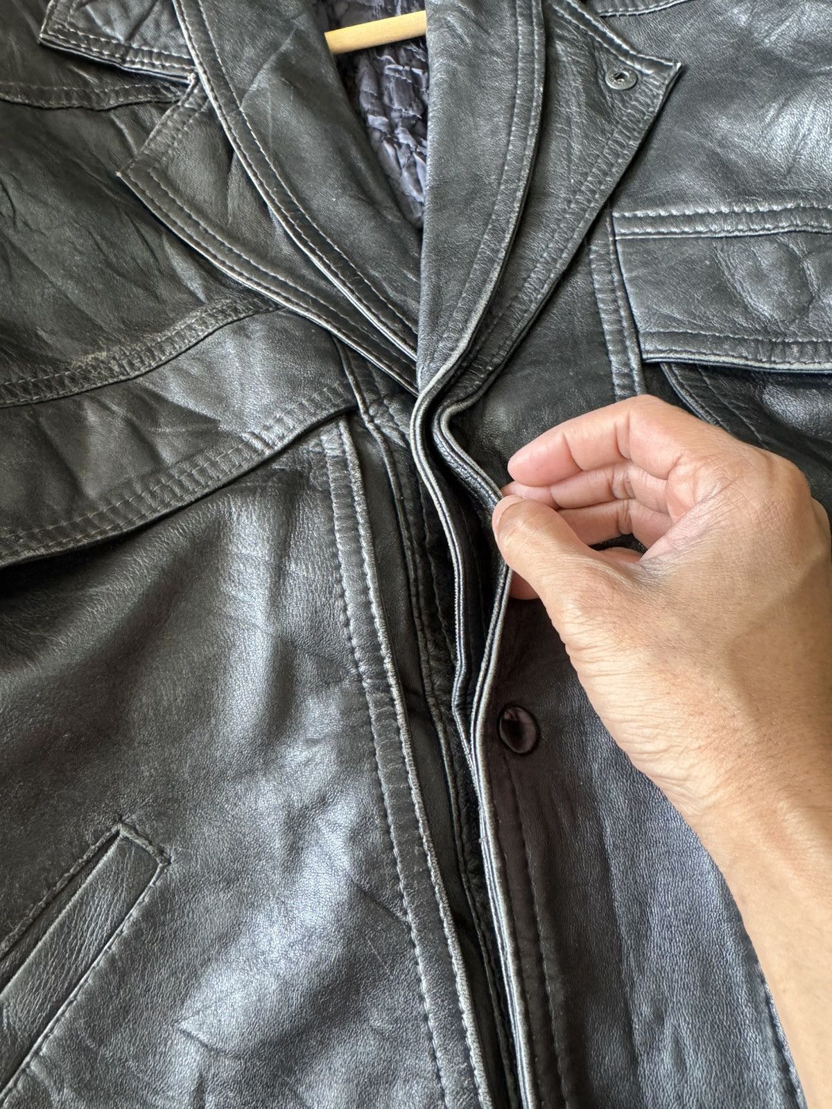 If Six Was Nine Vintage 90s MARPEL LEATHER DOUBLE COLLAR JACKET MOTORCYCLE Size US M / EU 48-50 / 2 - 6 Thumbnail