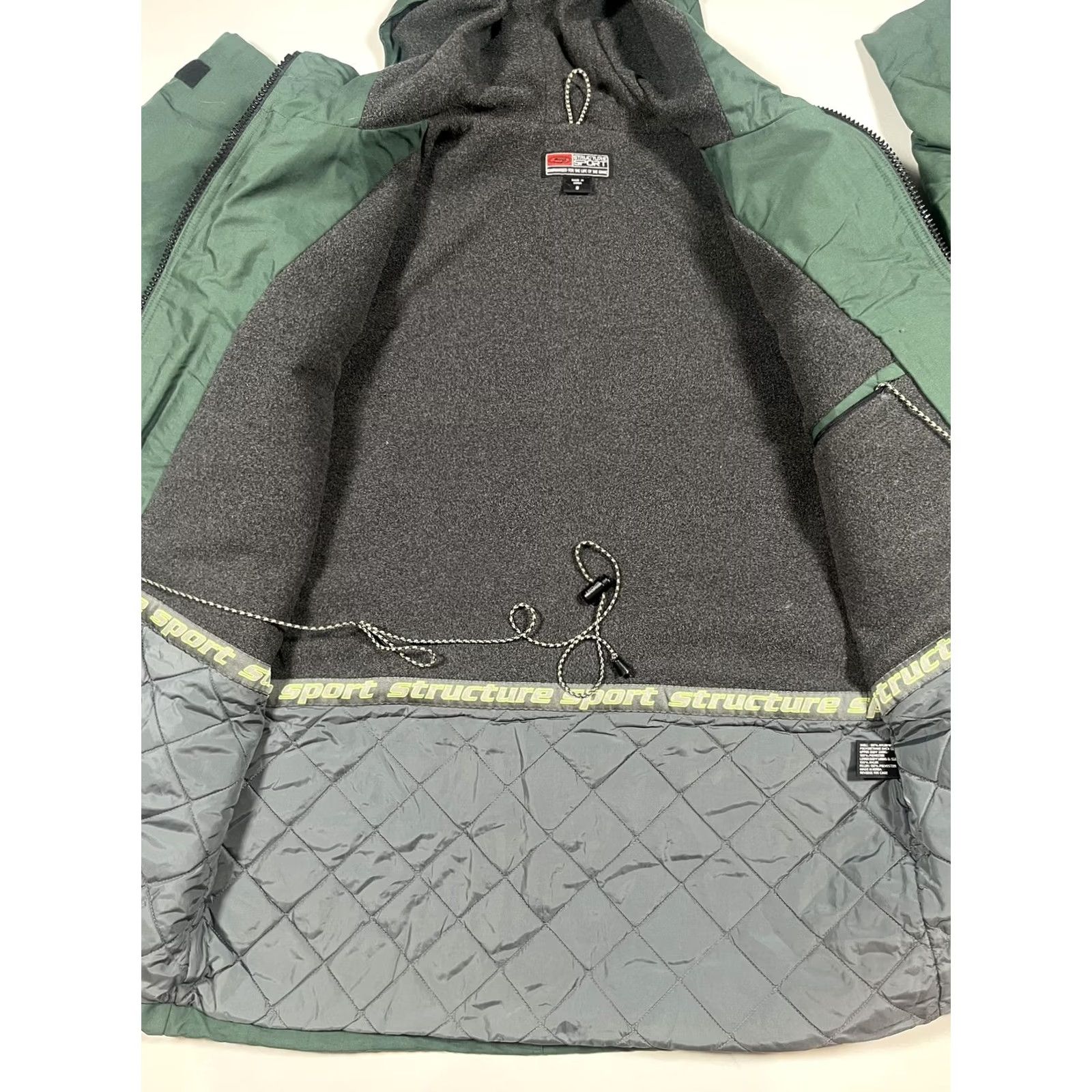 Vintage Structure Sport Jacket Mens Small Green Hooded Insulated Parka Outdoor Pockets Size US S / EU 44-46 / 1 - 7 Thumbnail