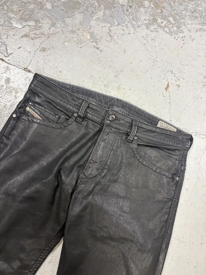Diesel Diesel Black Waxed Avant-Garde Jeans Size US 33 - 5 Thumbnail