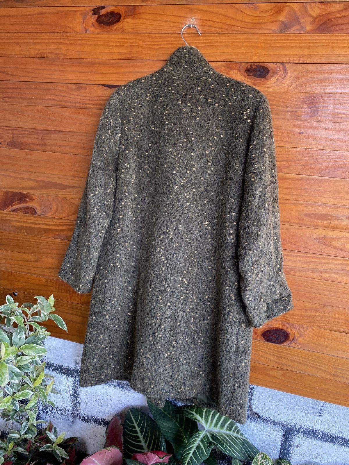 Japanese Brand Vintage Lapislazuli Wool Blend Long Coat Olive Green Size M / US 6-8 / IT 42-44 - 10 Thumbnail