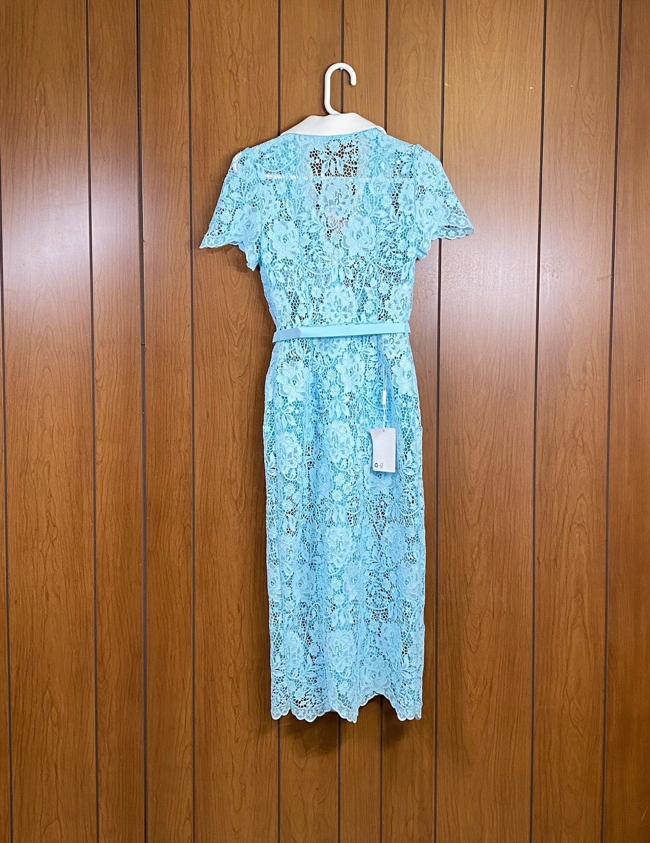 Self-Portrait SELF-PORTRAIT Cord Belted Lace Midi Shirtdress size 0 Size XS / US 0-2 / IT 36-38 - 6 Thumbnail