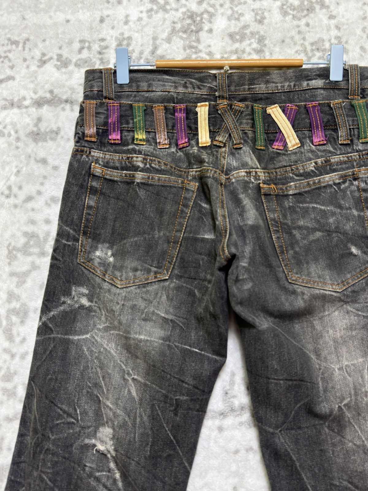 Hysteric Glamour Vintage Y2K Nylaus Double Waist Acid Wash Distressed Denim Size US 31 - 9 Thumbnail