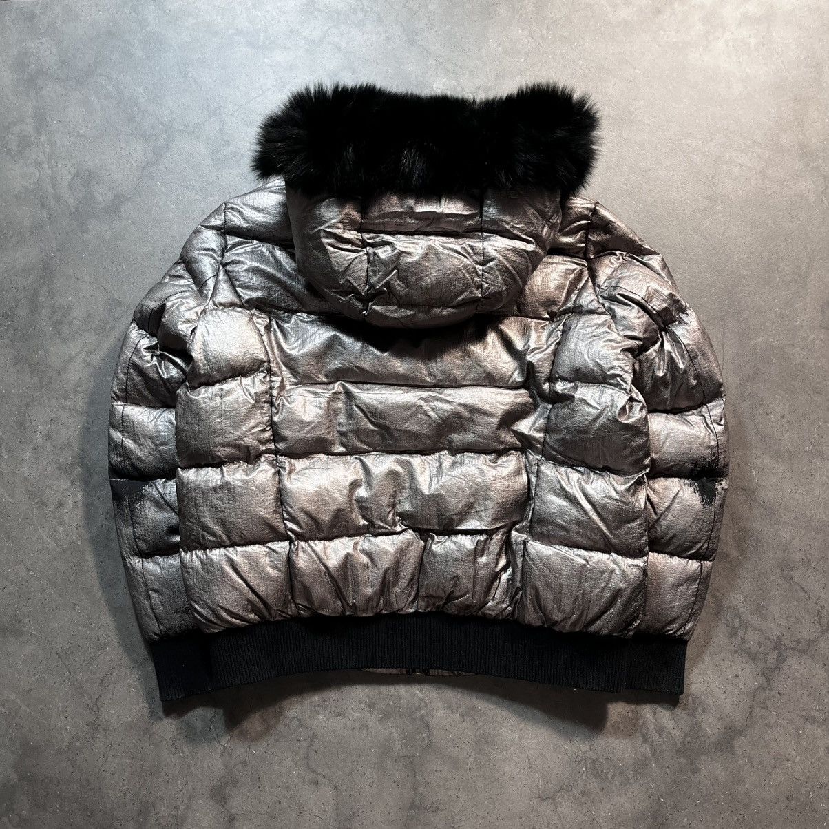 Philipp Plein Vintage Philipp Plein Silver Zip Fur Bomber Puffer Jacket Size US M / EU 48-50 / 2 - 14 Thumbnail