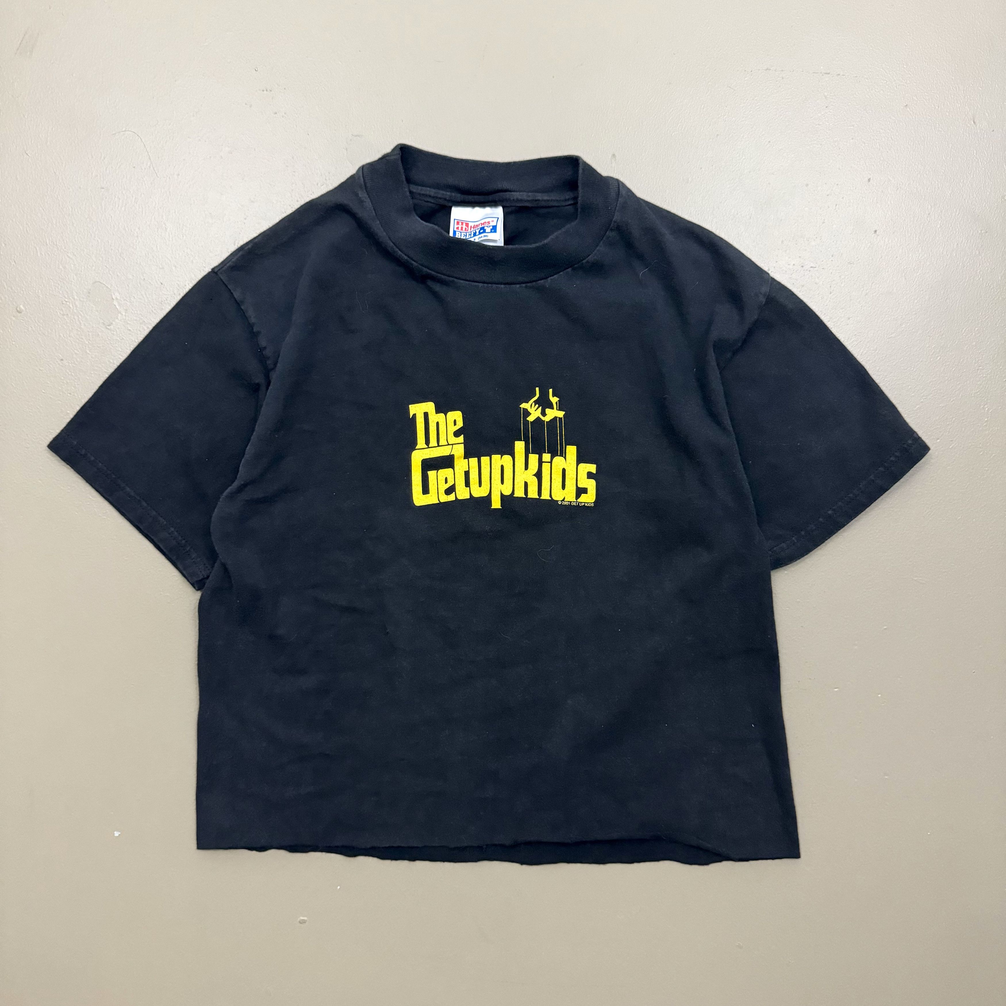 image of Band Tees x Rock Band VTG 00S Y2K The Get Up Kids Rock T Shirt Godfather Cropped in Black (Size Sma