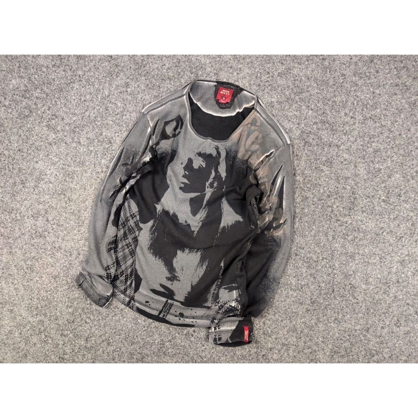 Miss Sixty VINTAGE Miss Sixty Gray Print Long sleeve Top Y2K Shirt Women S Gray 90s Designer Retro - Size S / US 4 / IT 40 - 3 Thumbnail