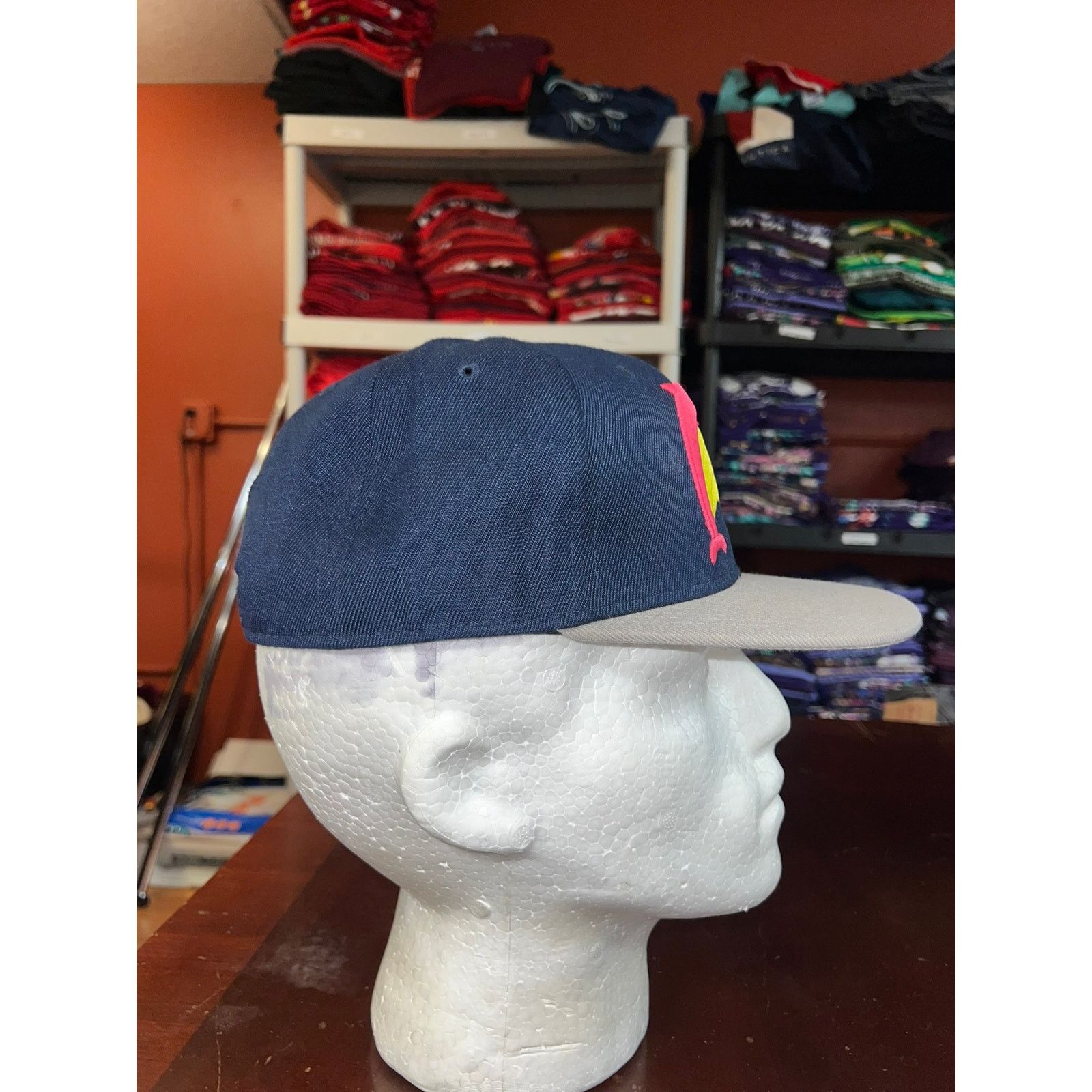 Pink Dolphin Pink Dolphin Snapback Hat Blue Logo Cap Pink+ Clothing OS Size ONE SIZE - 6 Thumbnail