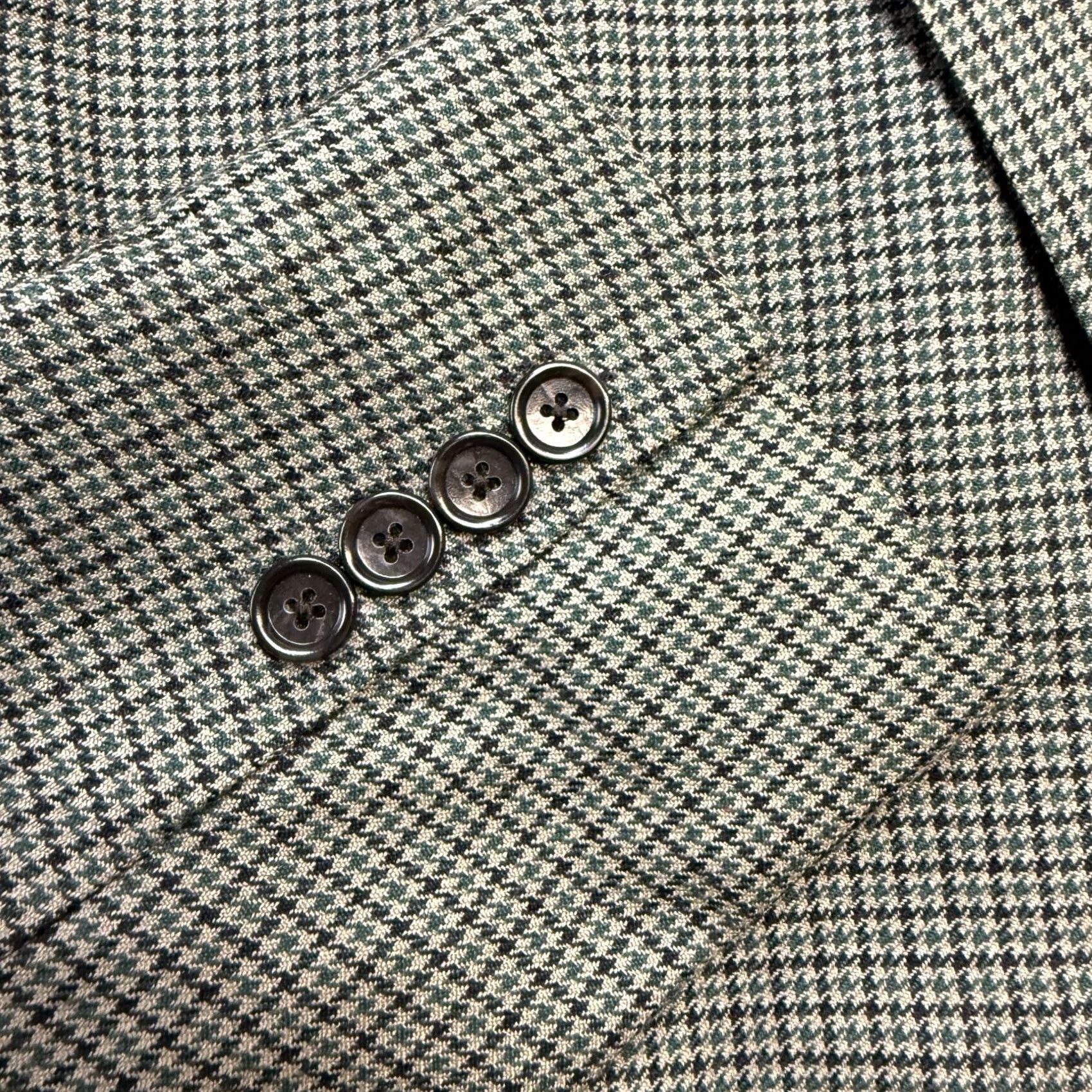 J.Crew J.CREW Blazer Jacket Mens 38R Ludlow Moon Wool Cotton Houndstooth Unstructured Size 38R - 4 Thumbnail