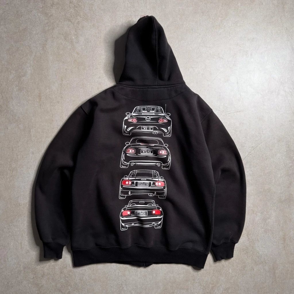 The Unbranded Brand Vintage Mazda MX-5 Miata Zip-Up Hoodie - L Size US L / EU 52-54 / 3 - 2 Thumbnail