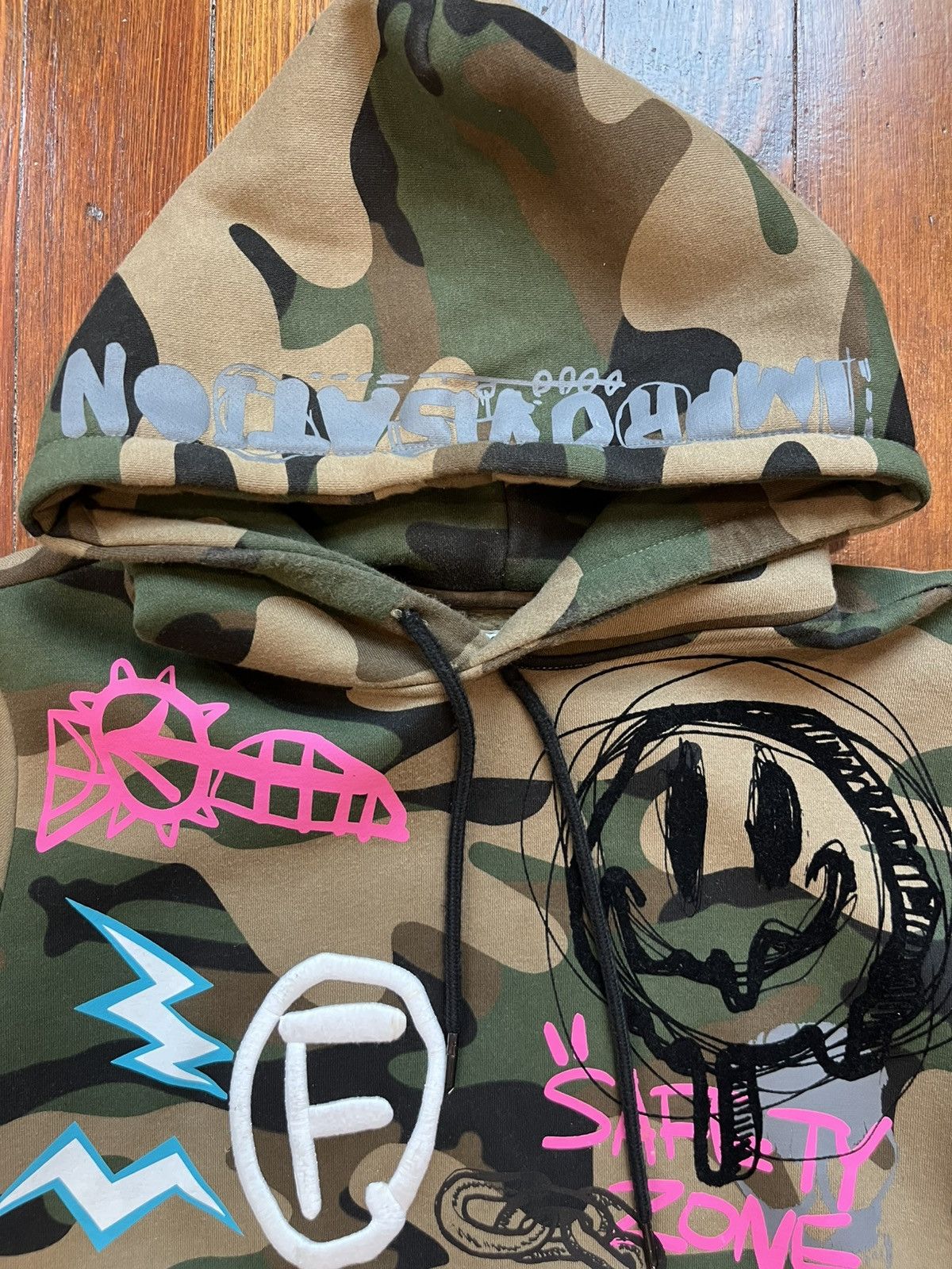 Smoke Rise Smoke Rise Graffiti Camo Pullover Hoodie Small Black Green Size US S / EU 44-46 / 1 - 3 Thumbnail