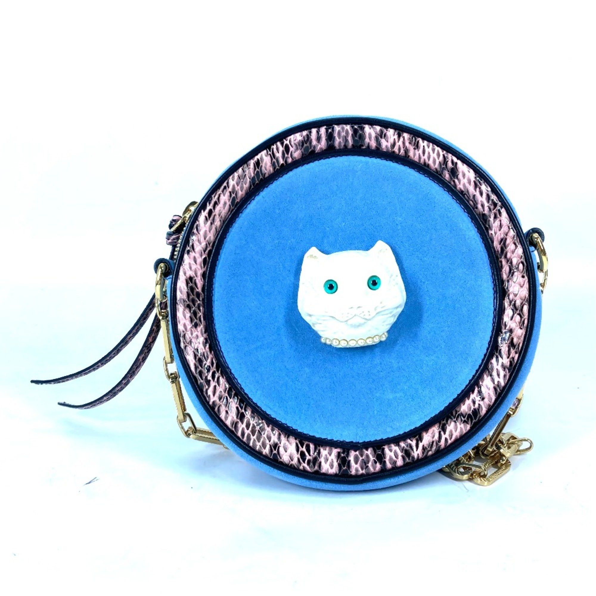 Gucci Gucci 499823 Round Pochette Crossbody Chain Shoulder Bag blue Size ONE SIZE - 1 Thumbnail