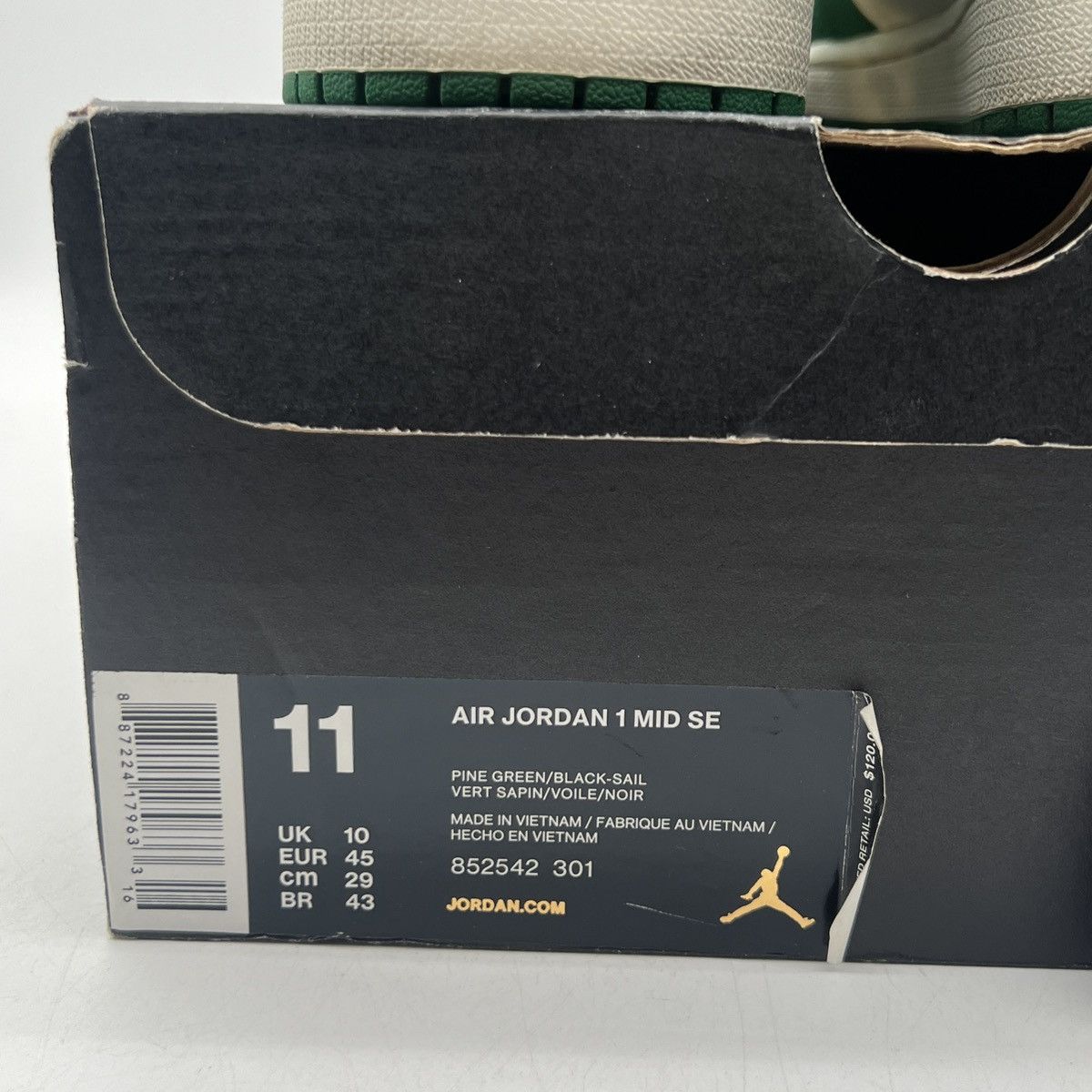 Nike Air Jordan 1 Mid pine green Size US 11 / EU 44 - 6 Thumbnail