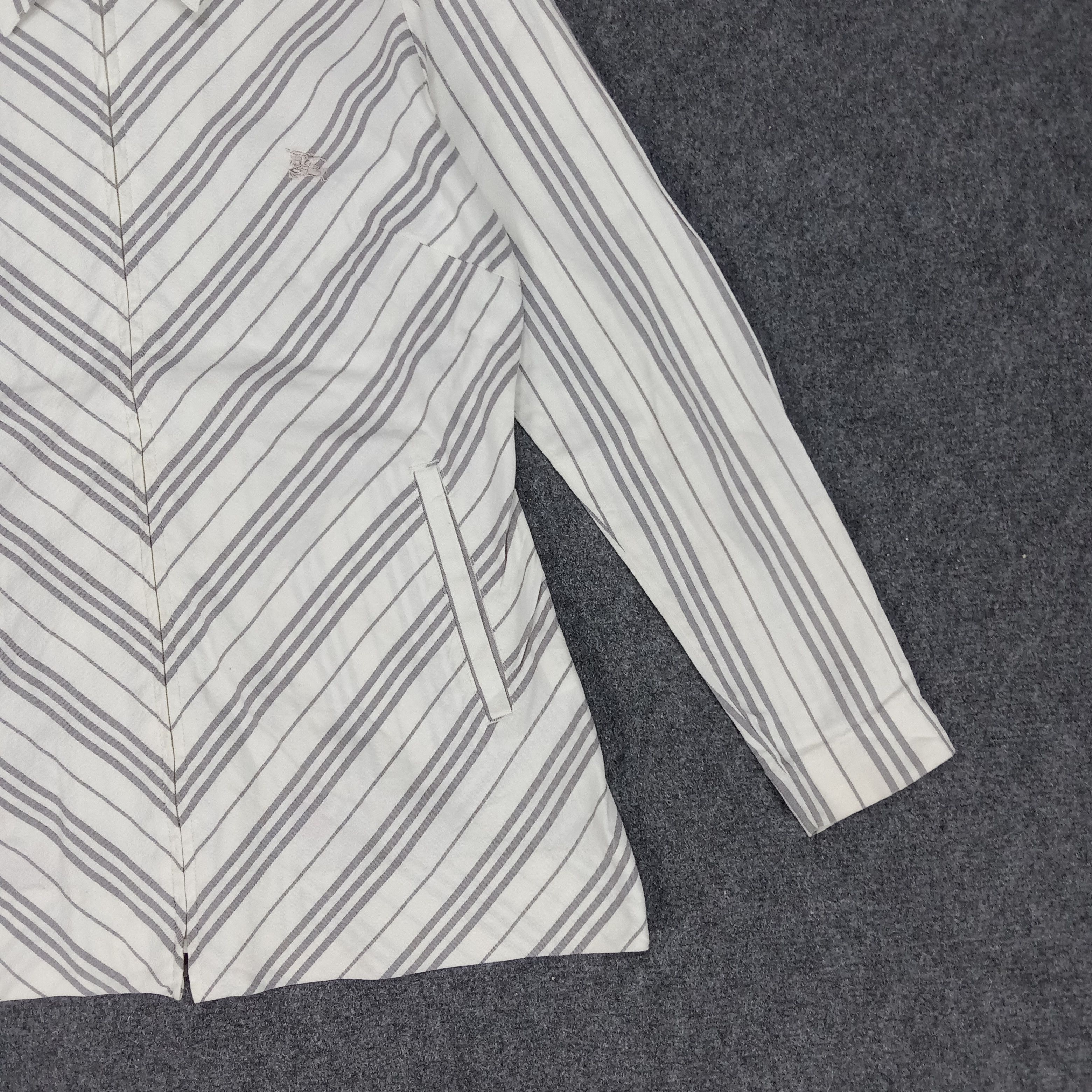 Burberry × Vintage Burberry London Designer Brand Stripes Shirt Jacket Size XS / US 0-2 / IT 36-38 - 2 Thumbnail