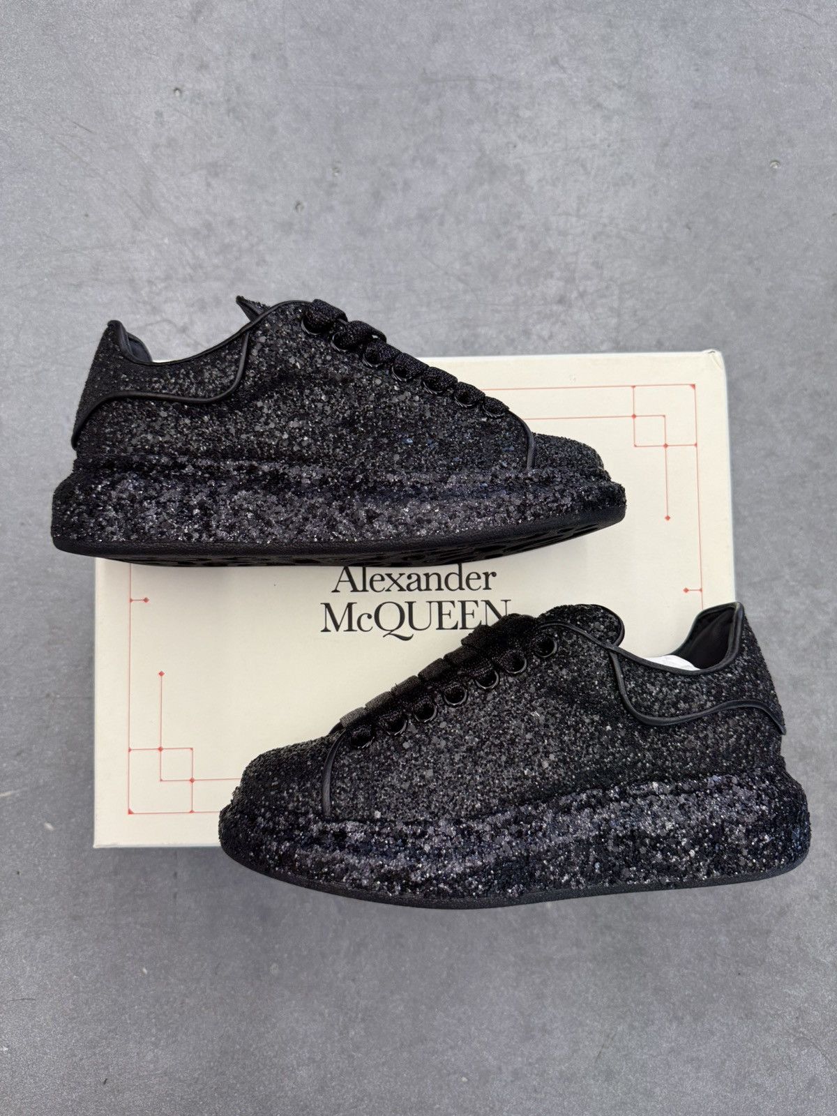 Alexander McQueen | White and black crystal classic sneakers