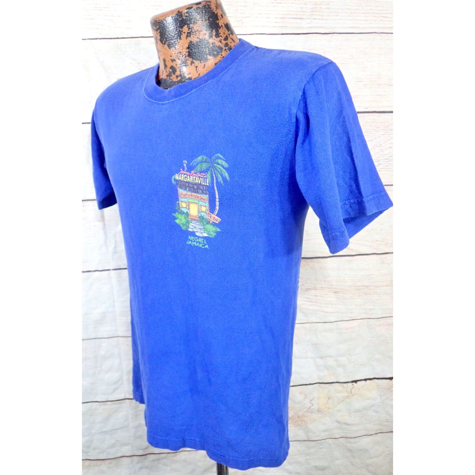 Vintage VINTAGE Margaritaville Jamaica T-Shirt XS Margaritaville Blue Parrot Jimmy Buffett 90s Parrothead Beach Double-Sided Tee Mens Size US XS / EU 42 / 0 - 2 Thumbnail