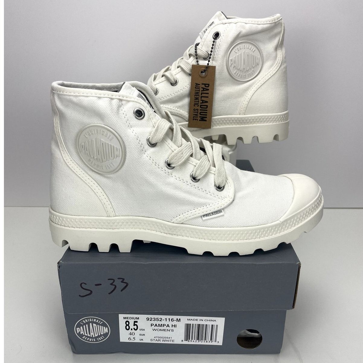 Palladium NIB PALLADIUM Womens (8.5) White Vegan Canvas Chunky Hightop Size US 8.5 / IT 38.5 - 5 Thumbnail
