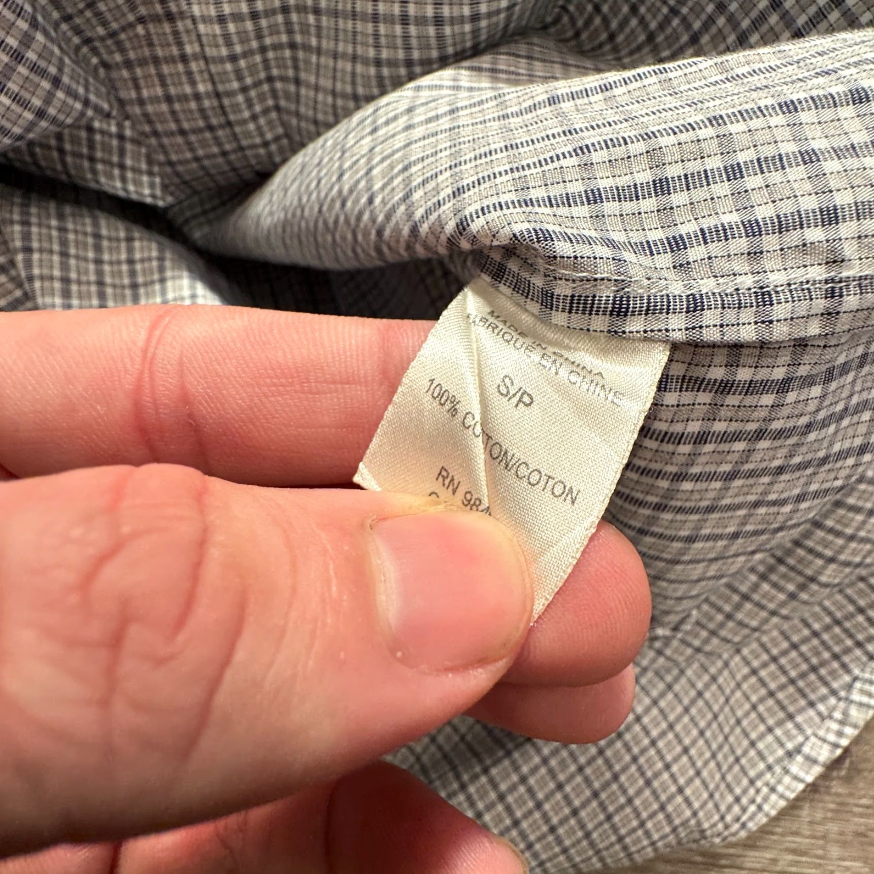 Theory Theory Shirt Mens Small Gray Plaid Cotton Preppy Button-Up Size US S / EU 44-46 / 1 - 4 Thumbnail