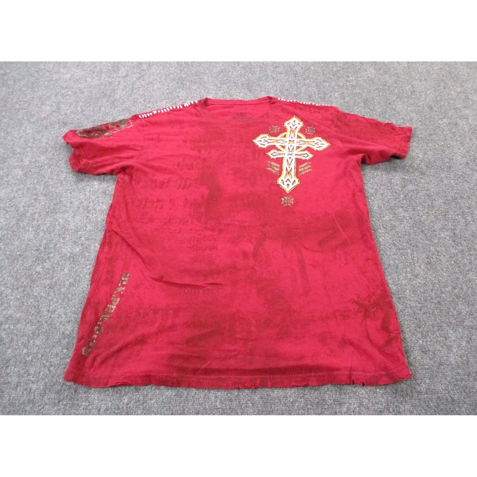 Affliction Affliction Shirt Mens 2XL Skull Cross Graphic Live Fast Distressed USA Made Y2K Shirt Size US XXL / EU 58 / 5 - 2 Thumbnail