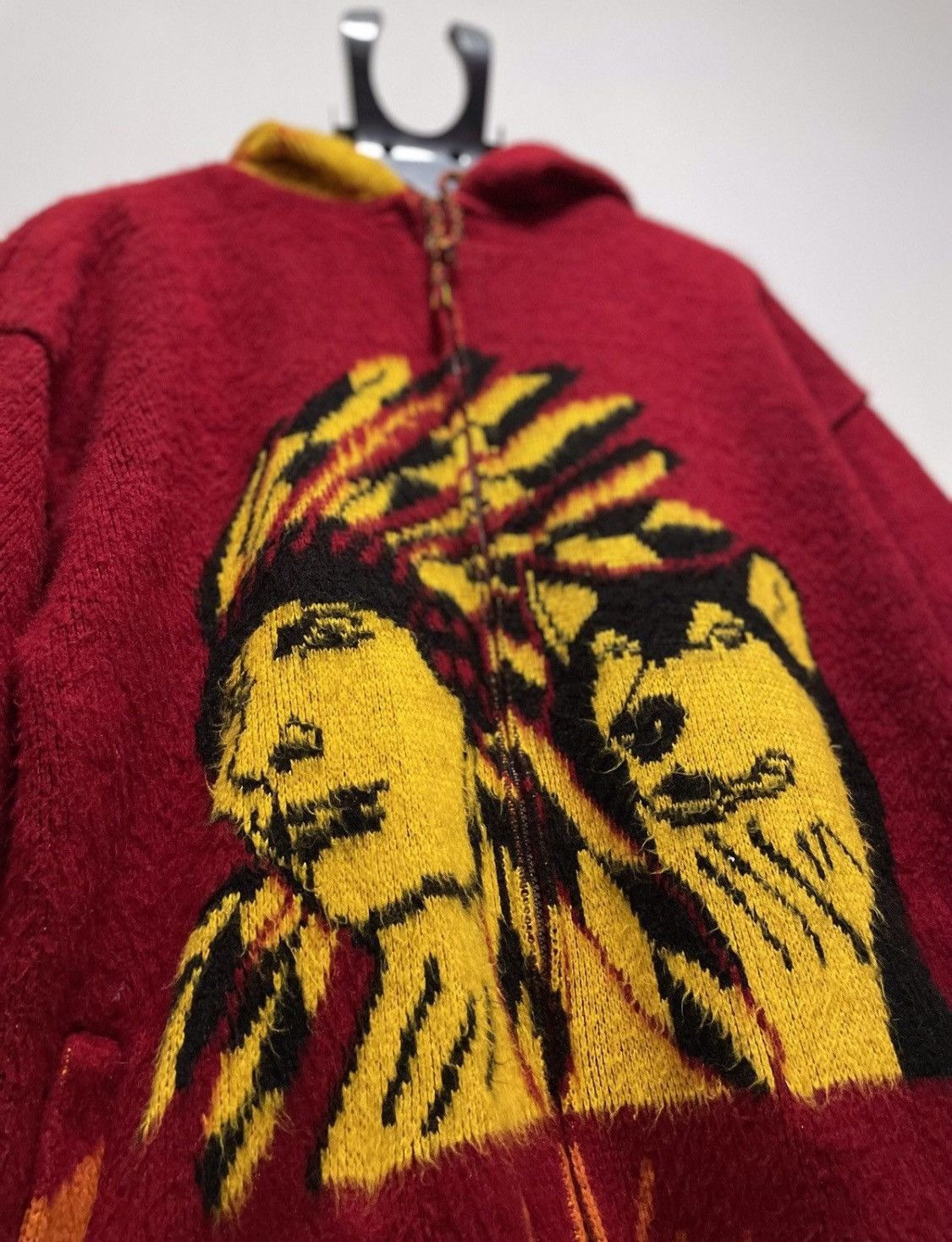 The Mountain × Vintage Vintage Wolf All Over Print Animal Printed Fleece Jacket XL Size US XL / EU 56 / 4 - 2 Thumbnail