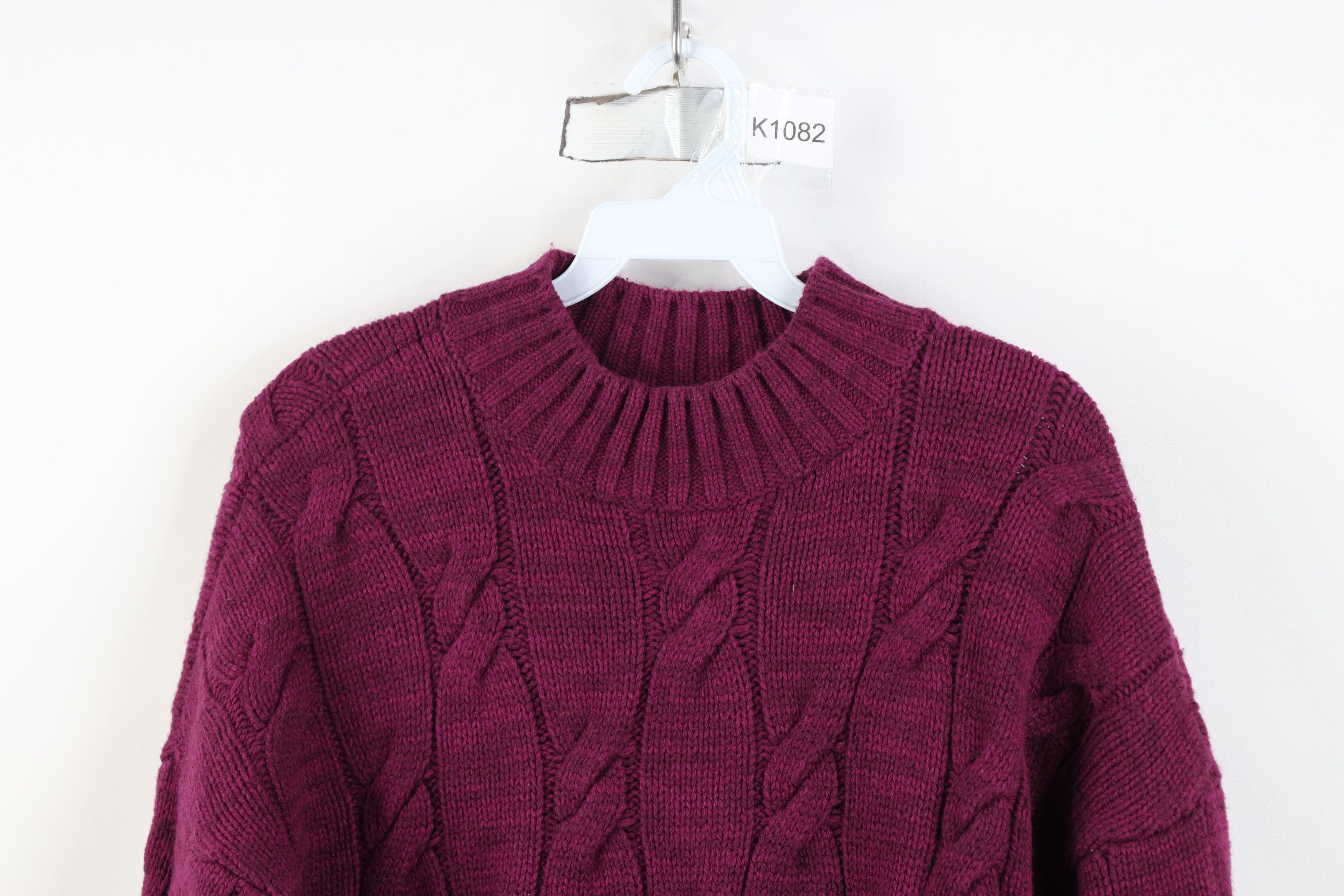 Lands' End Vintage Lands End Fisherman Chunky Cable Mock Neck Sweater Size S / US 4 / IT 40 - 2 Thumbnail