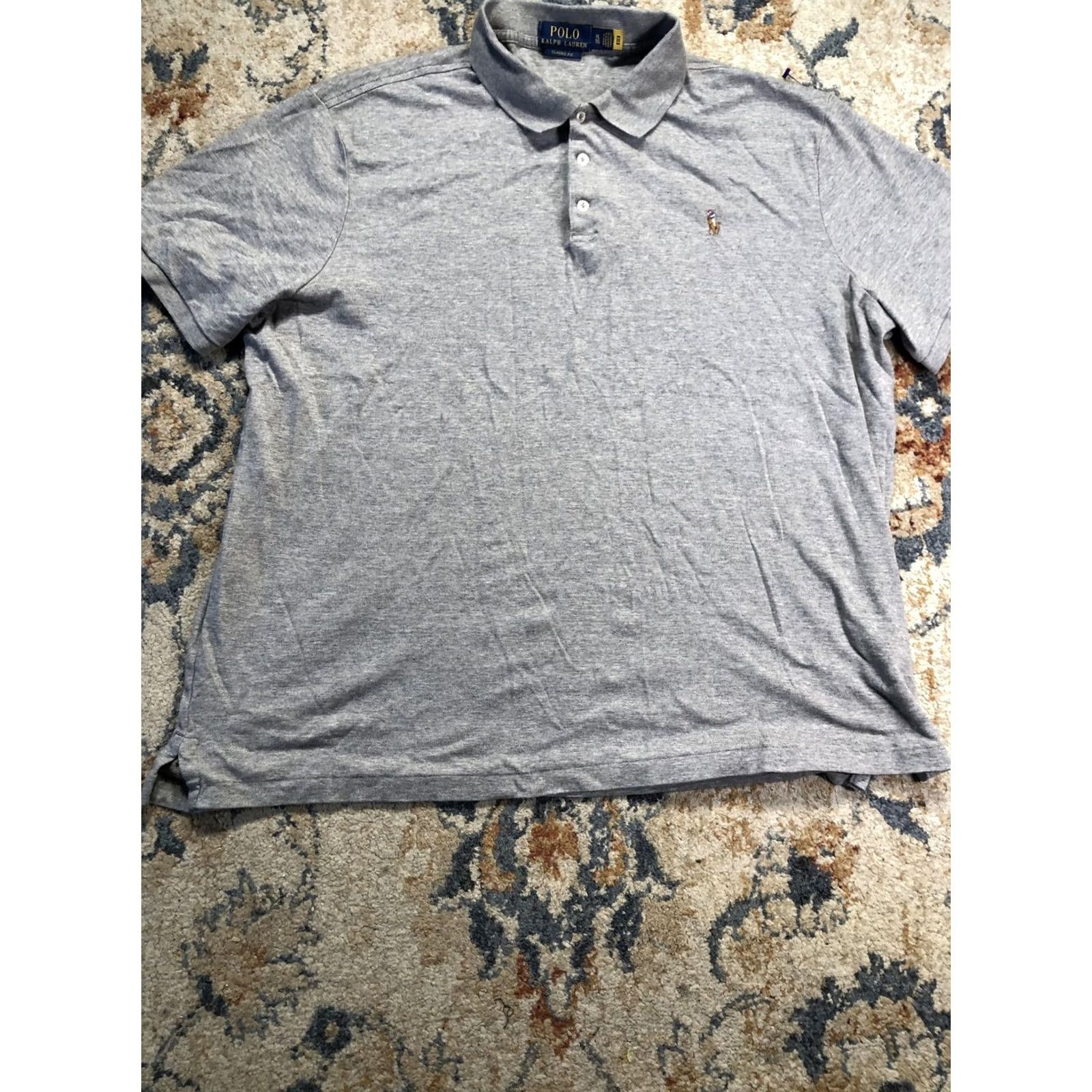 Polo Ralph Lauren Polo Ralph Lauren Polo Shirt Mens XL Gray Classic Fit Pony Logo Short Sleeve Size US XL / EU 56 / 4 - 5 Thumbnail
