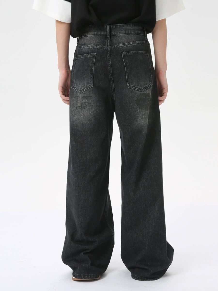 Jean Street fashion dirty distressed straight jeans trend Size US 32 / EU 48 - 4 Thumbnail