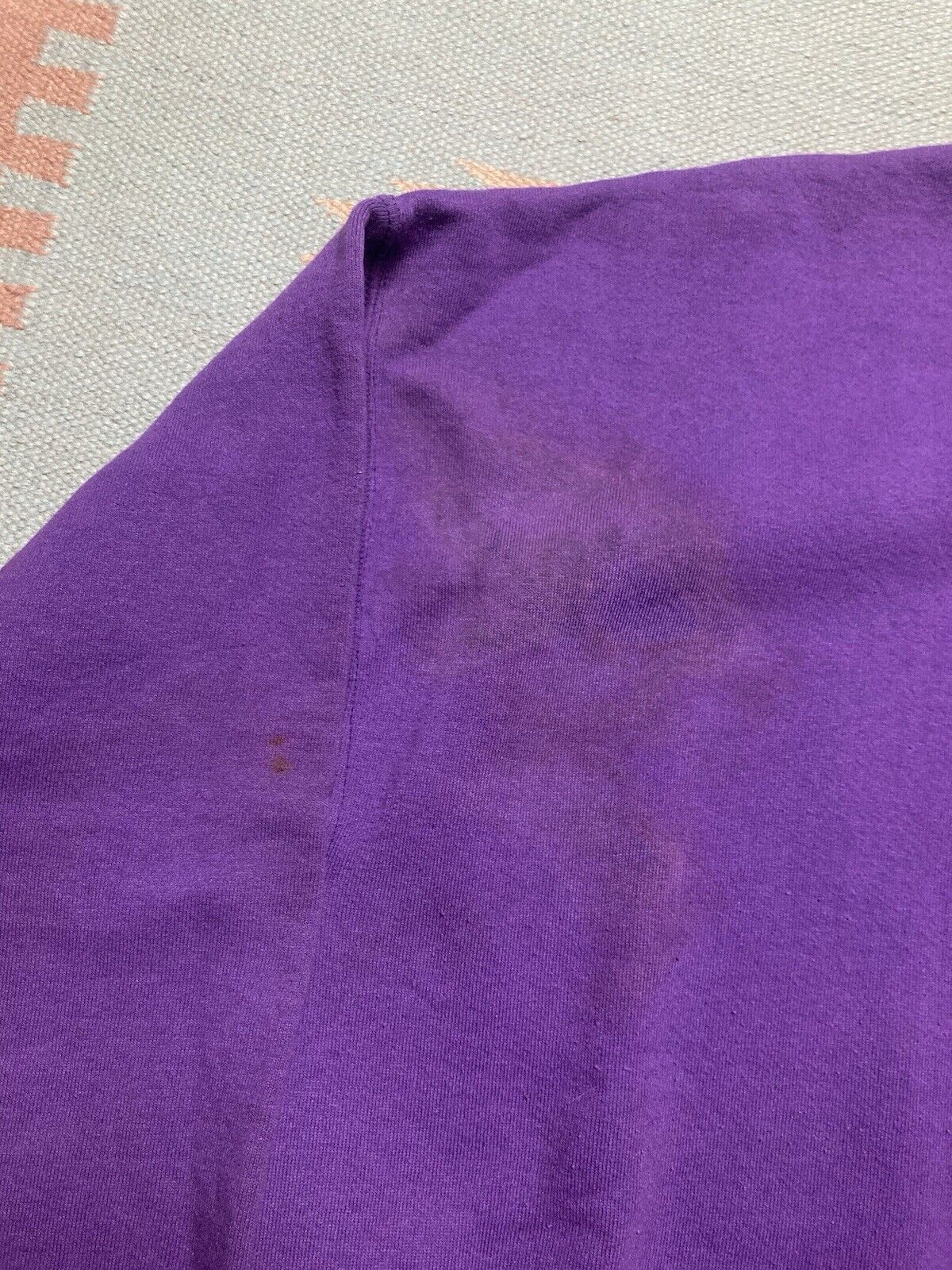 Fruit Of The Loom × Vintage VTG 90s sweatshirt fruit of the loom blank purple plum XXL Size US XXL / EU 58 / 5 - 2 Thumbnail