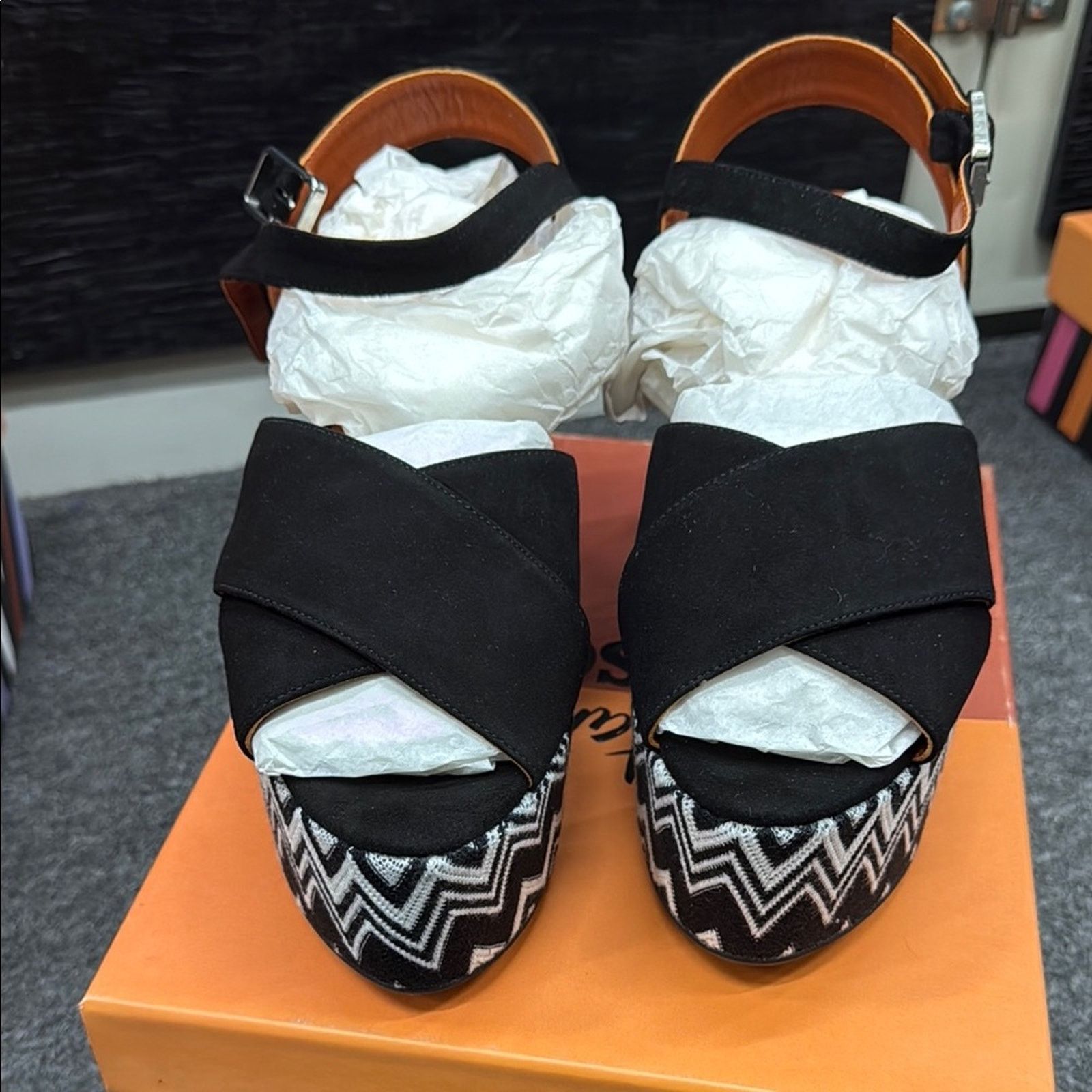 Missoni NWT Missoni Black and White Women's Sandals Size 41 US 11 Size US 11 / IT 41 - 1 Thumbnail