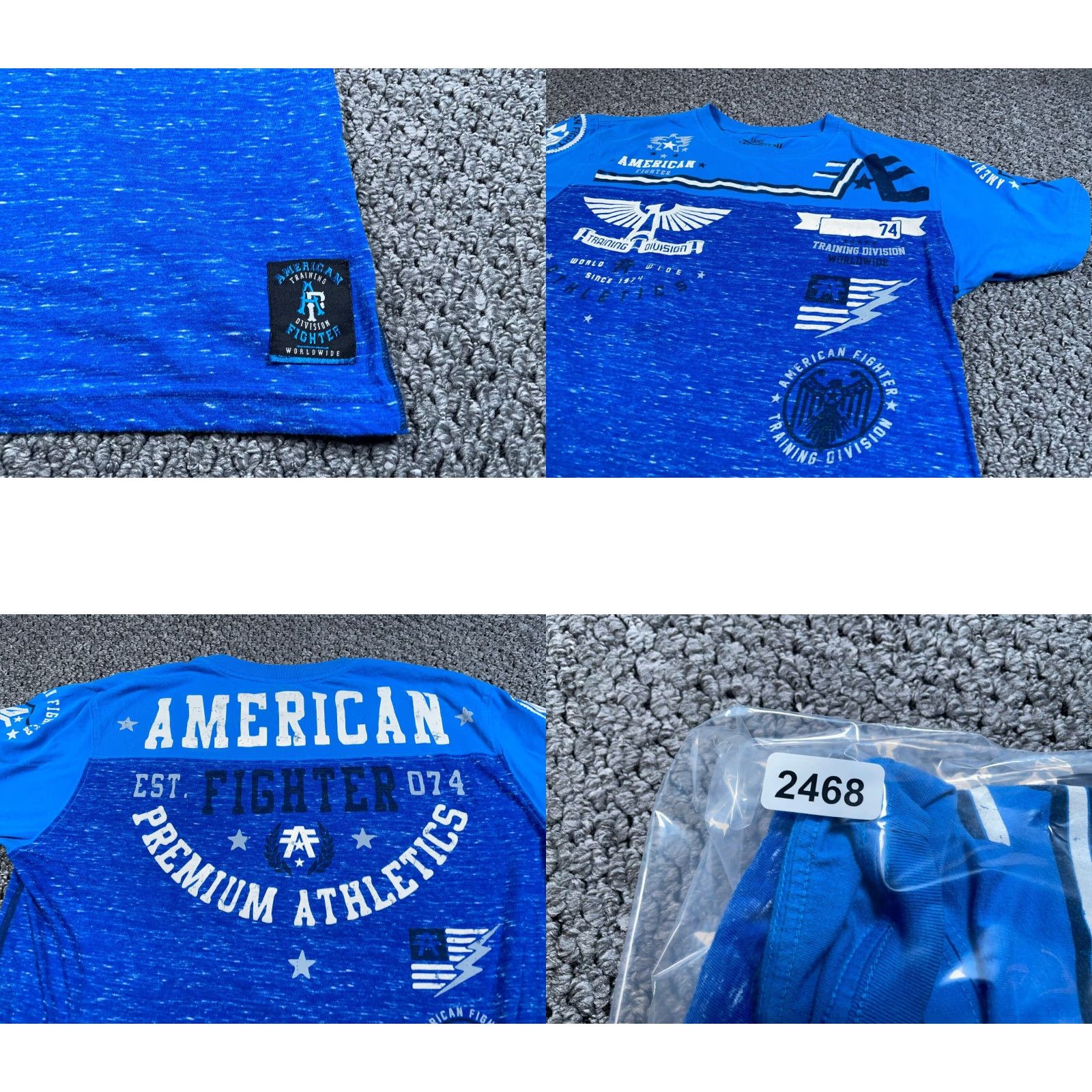 Vintage Affliction American Fighter T-Shirt Adult Large Blue Print Marled MMA Y2K Style Size US L / EU 52-54 / 3 - 8 Thumbnail