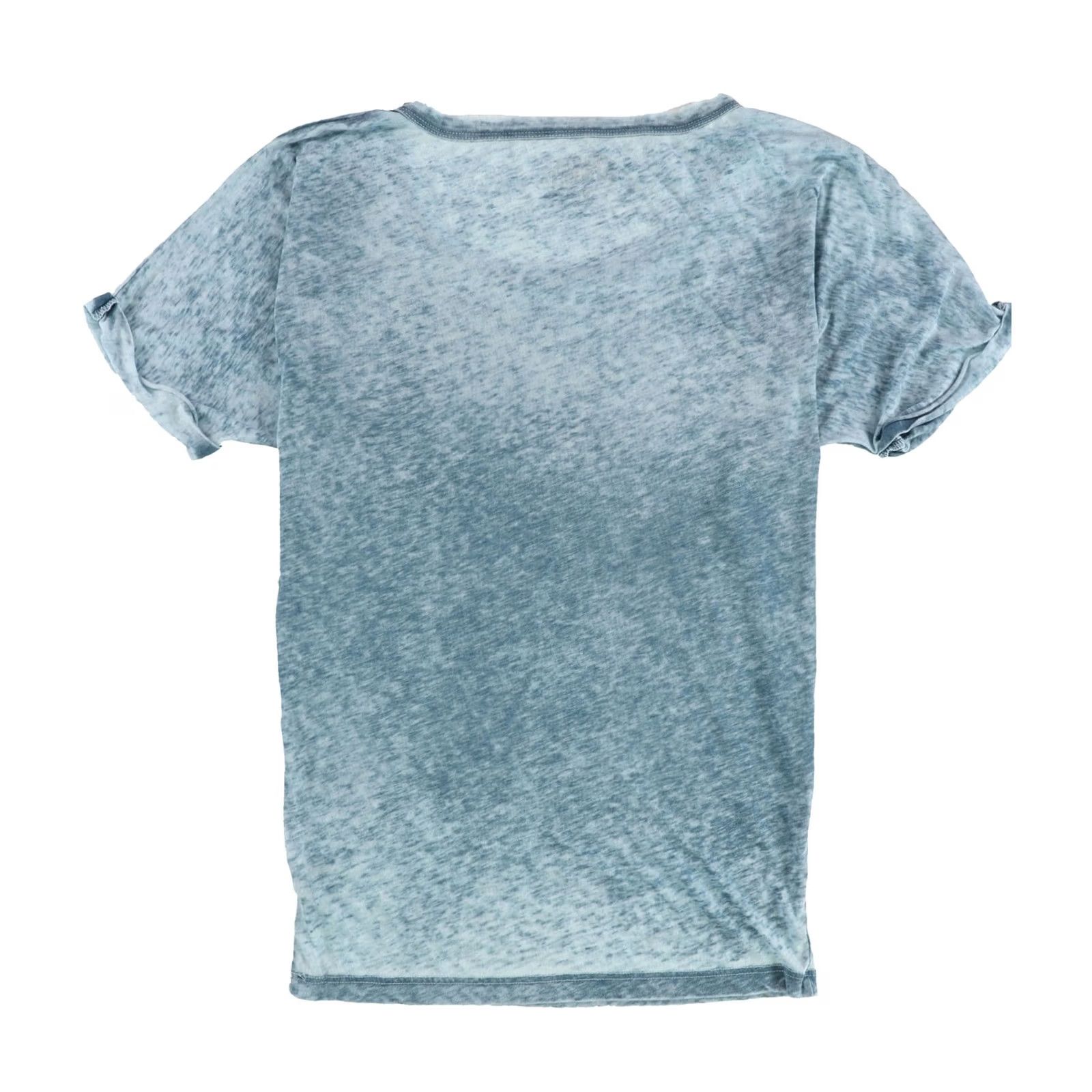 Vintage Gorilla Buffet Womens Two Tone Rolled Sleeves Basic T-Shirt, teal, XS, T-Shirt, Womens, XS, Blue Size XS / US 0-2 / IT 36-38 - 2 Thumbnail