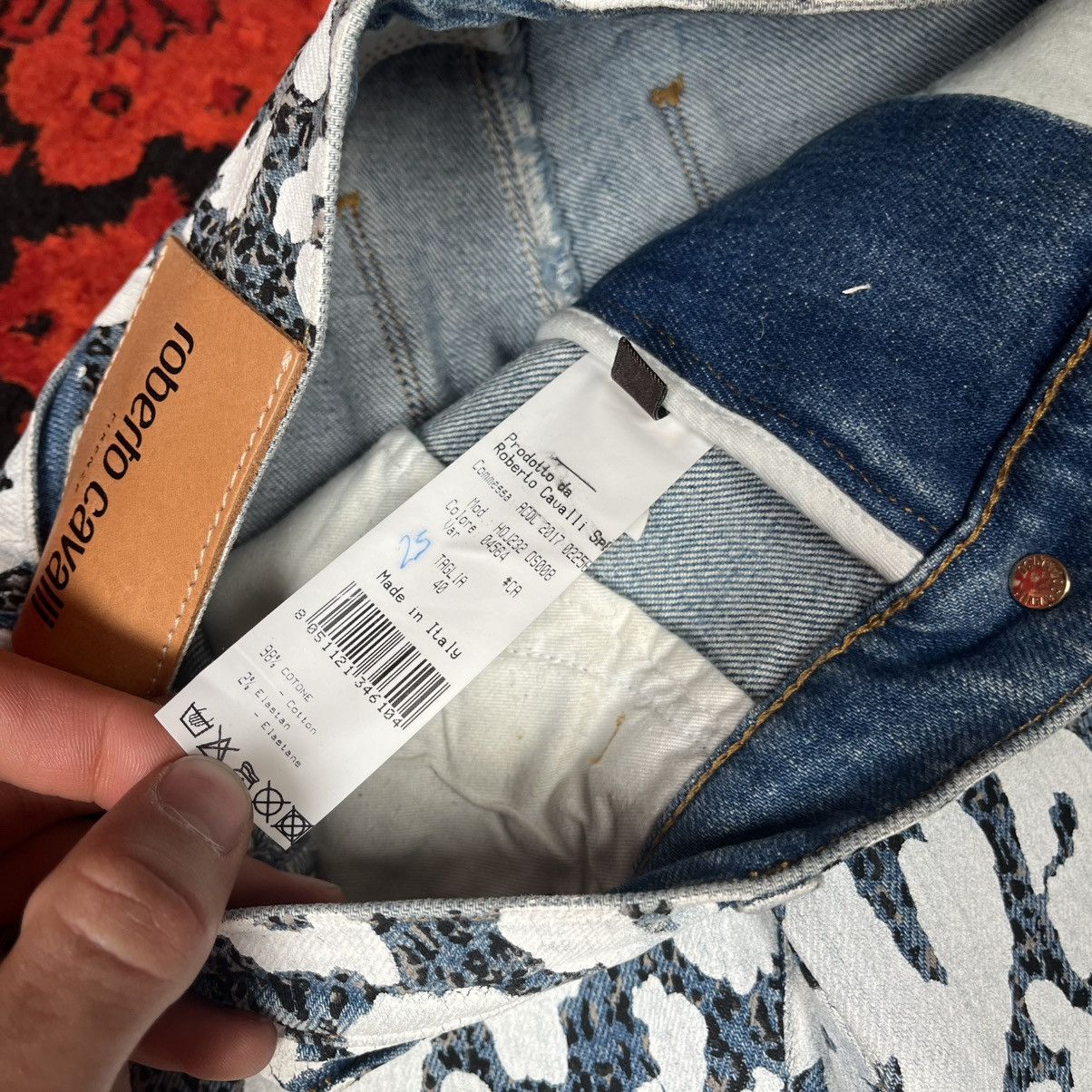 Roberto Cavalli Roberto Cavalli Jeans Designer Y2K Floral Leopard Print Size 24" / US 00 / IT 34 - 12 Thumbnail