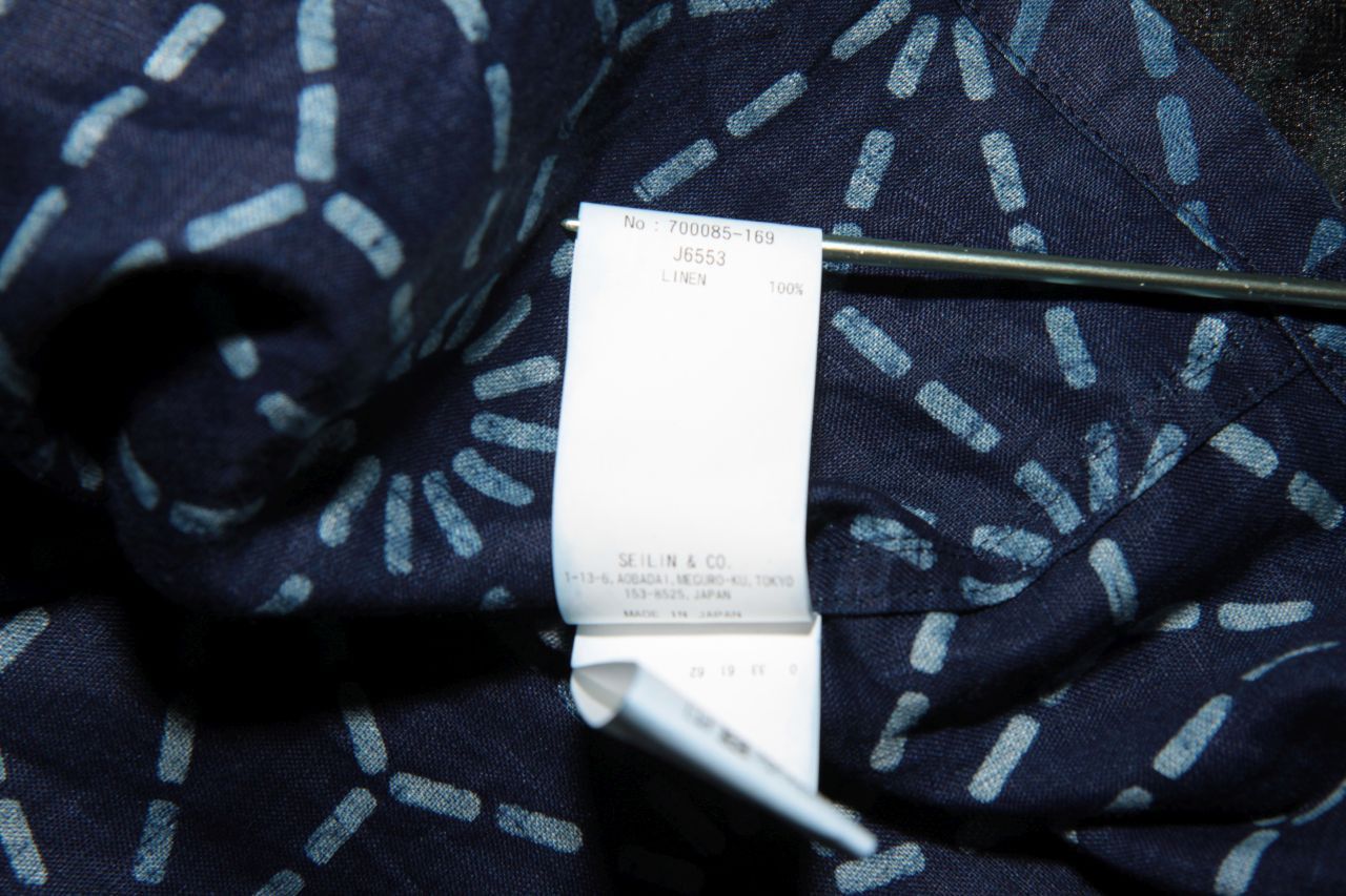 Blue Blue Japan Asanoha Hemp Pattern Linen Aloha Vacation Shirt Camp Collar Size US M / EU 48-50 / 2 - 5 Thumbnail