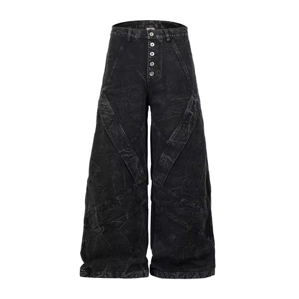 Jean Washed Wide Leg Streetwear High Street Jeans Trousers Size US 31 - 1 Thumbnail