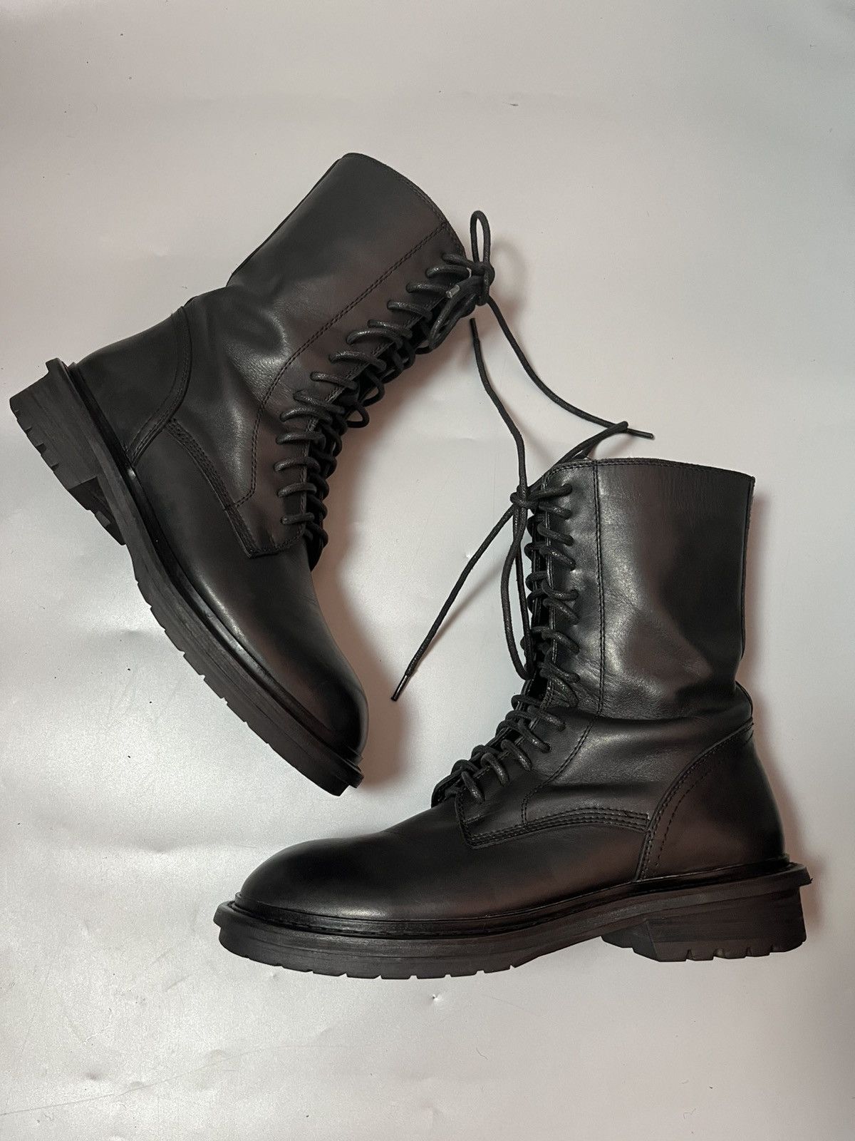 Ann Demeulemeester Ann Demeulemeester lace-up side zip combat boots Size US 10 / IT 40 - 2 Thumbnail