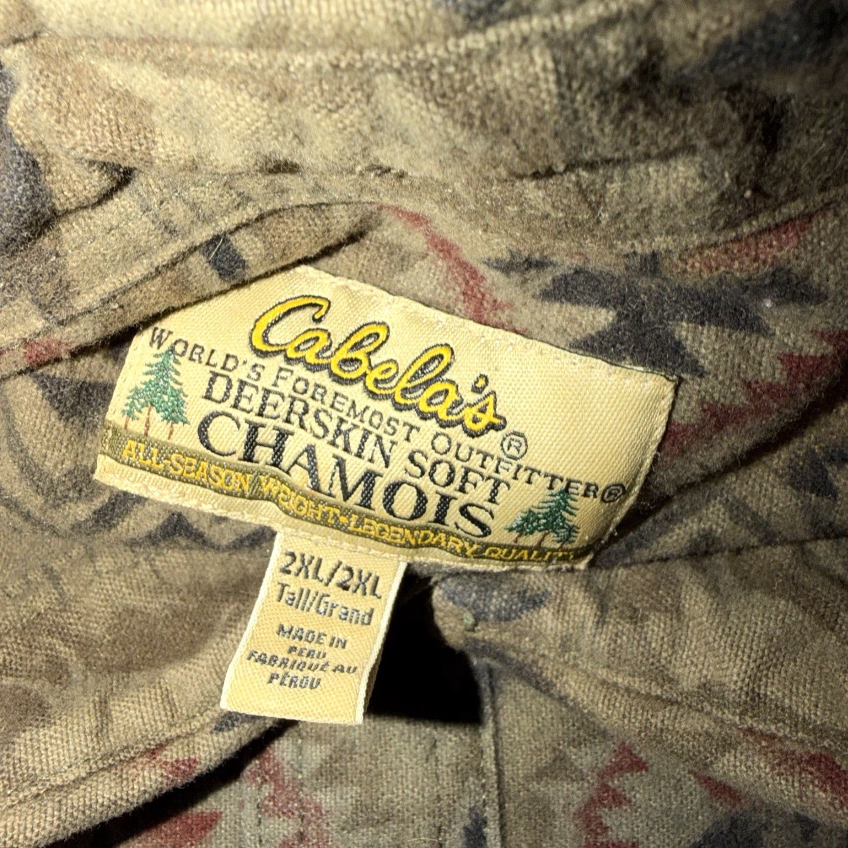 Vintage Cabela's Chamois Shirt Mens 2XL Tall Flannel Southwestern Geometric Button-Up Size US XXL / EU 58 / 5 - 3 Thumbnail