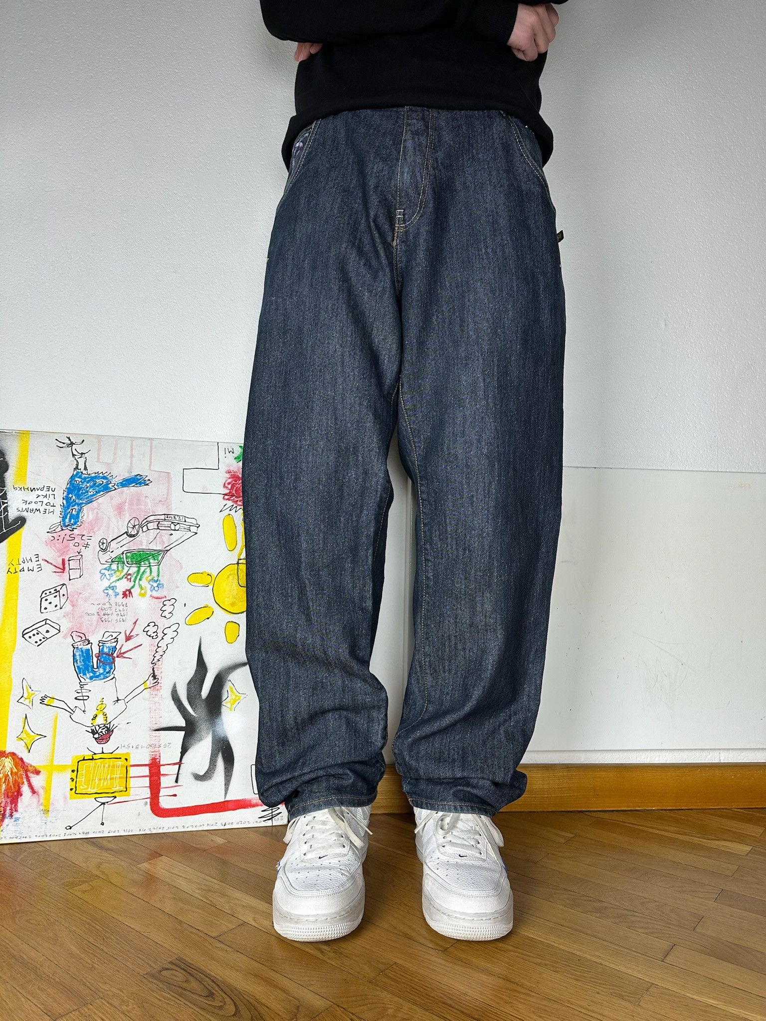 Pelle Pelle Pele Pele Embroidery Jeans rap baggy fit wide leg Size US 34 / EU 50 - 4 Thumbnail